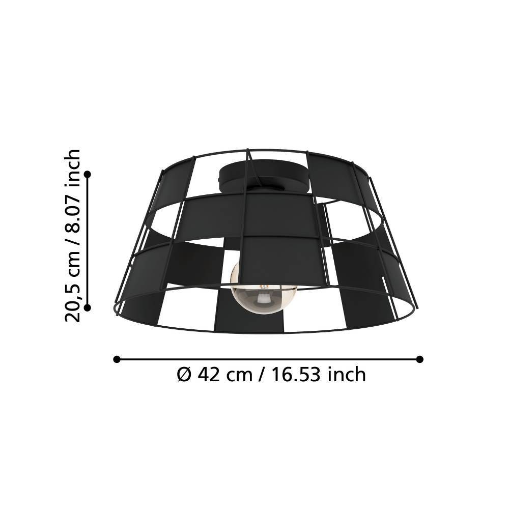 EGLO Deckenleuchte »PONTEFRACT«, 1 flammig, Leuchtmittel E27 | ohne Leuchtmittel, Deckenleuchte, Wohnzimmerlampe aus Metall in Schwarz, Ø 42 cm