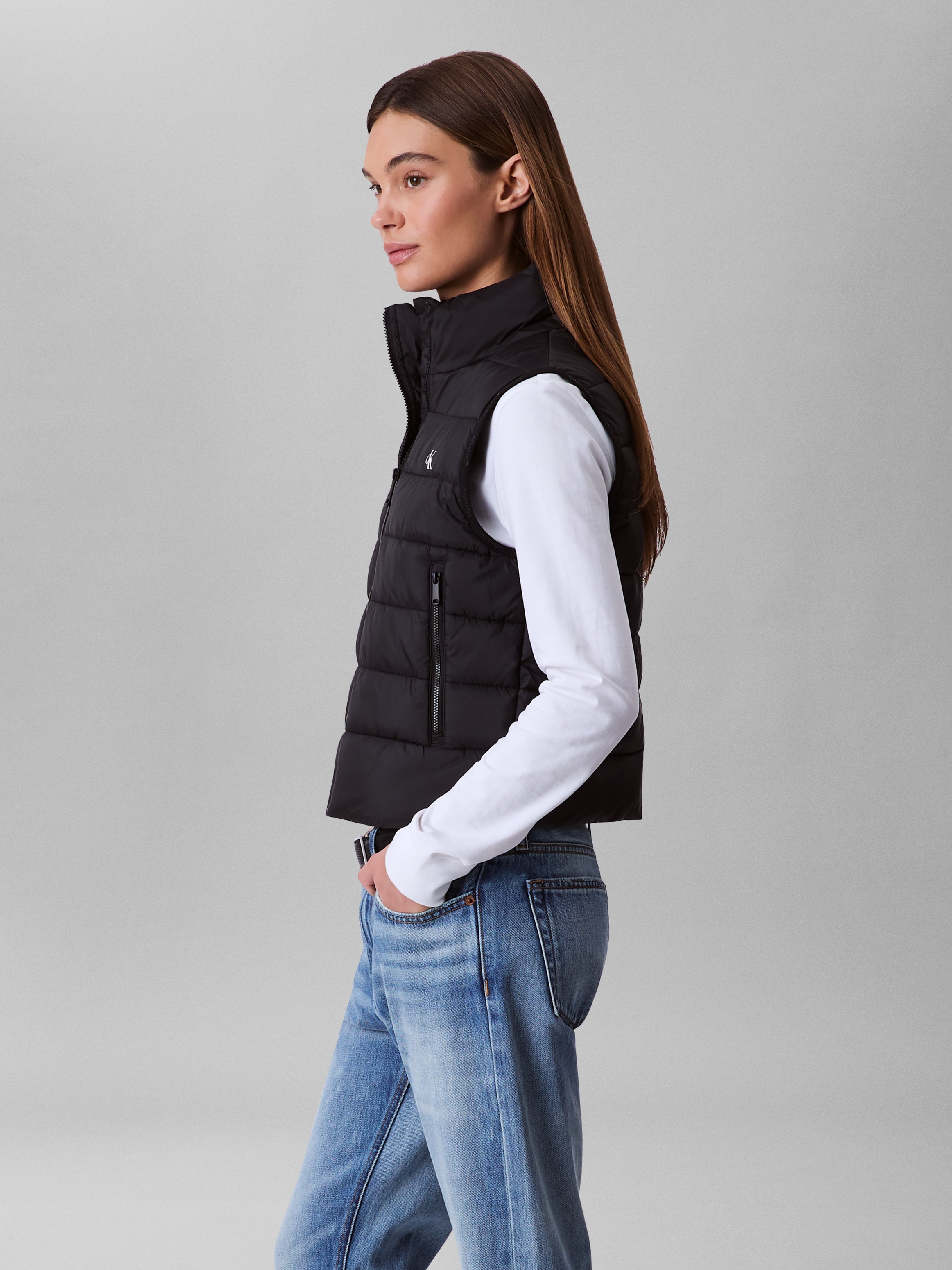 Calvin Klein Jeans Steppweste Stehkragen, kurze Form, leicht wattiert