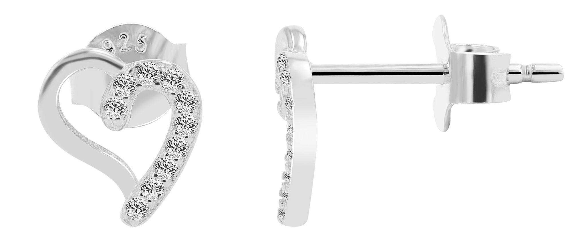 Adelia´s Paar Ohrhänger "Damen Ohrringe – Ohrstecker Herz aus 925 Silber mi günstig online kaufen