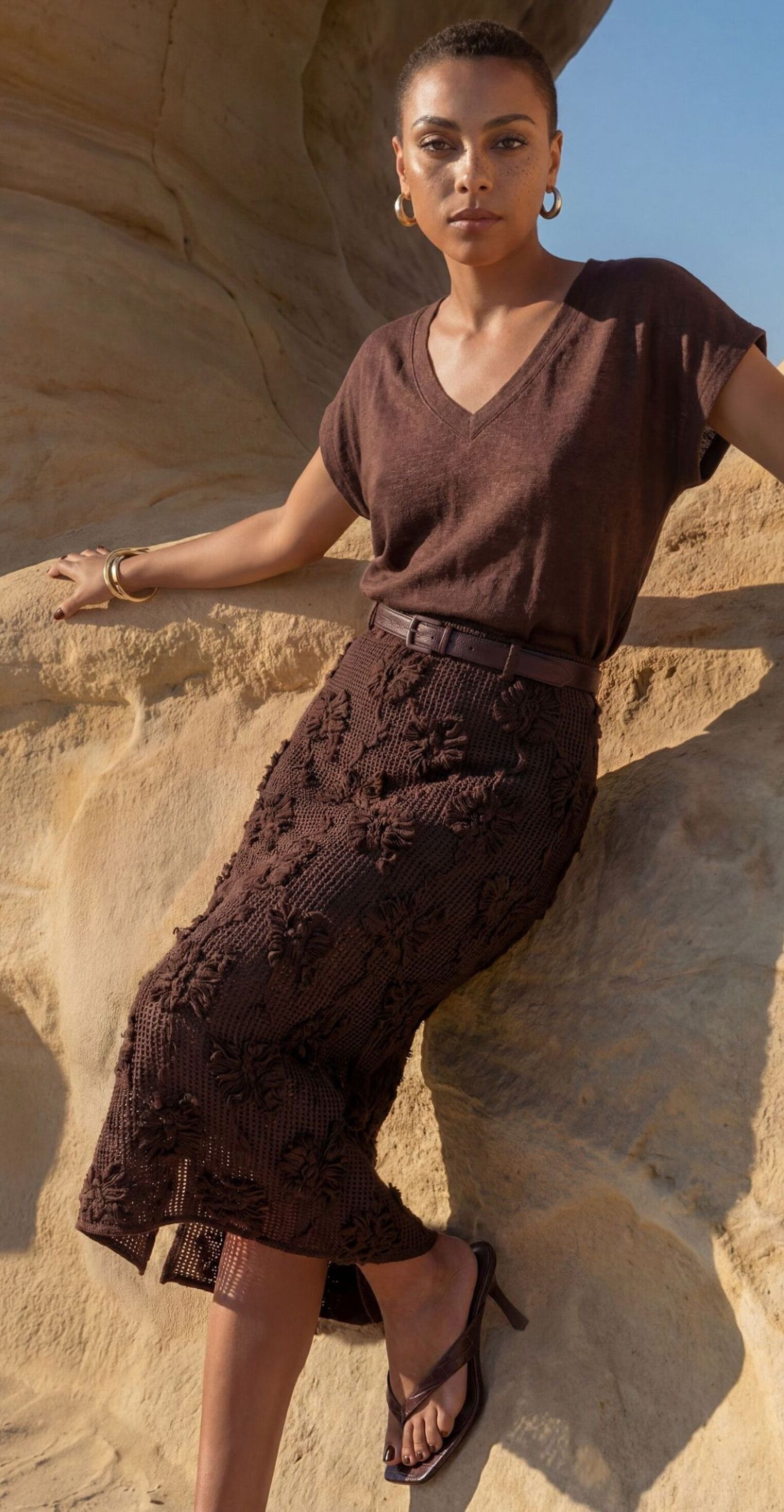 Zero Midirock »Damen mit elastischem Bund« Material