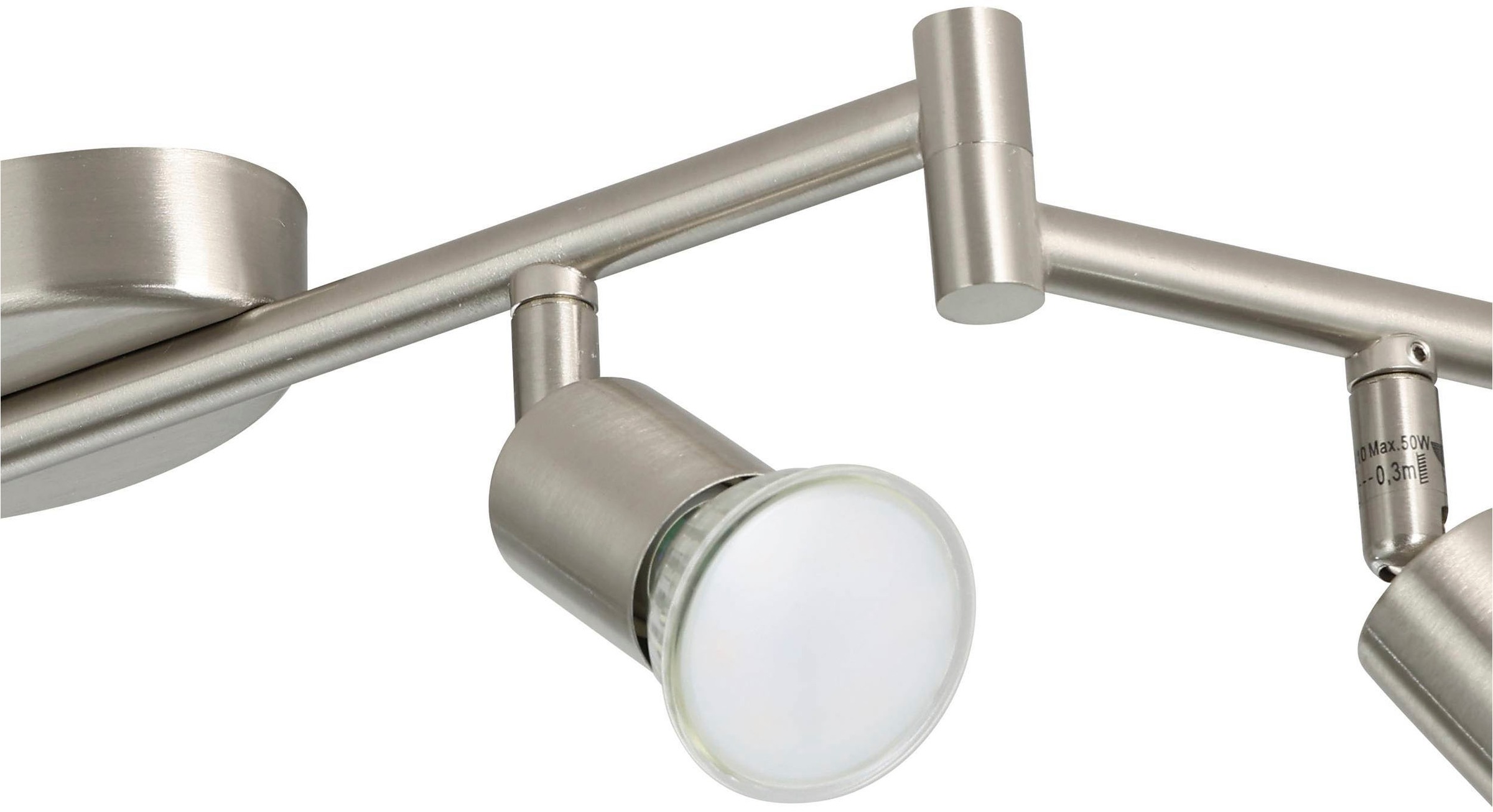 EGLO Deckenleuchte »Buzz-LED Deckenlampe, Wohnzimmerlampe aus Metall, Küchenlampe, GU10« GU10 1 Stk. Spot - L105 x B6,5 cm - nickel-matt - 6X2,8W inkl.