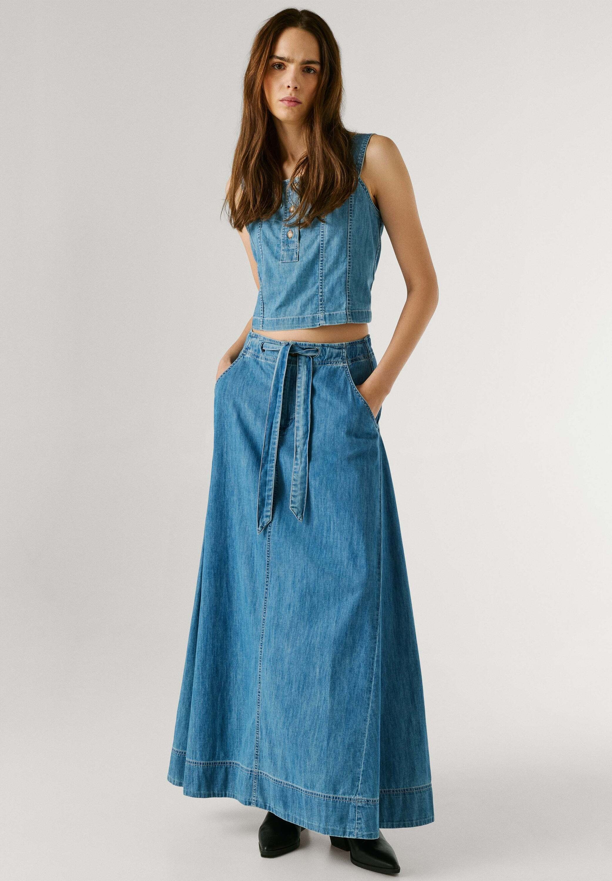 Pepe Jeans A-Linien-Rock »Rock MAXI SKIRT UHW BELT«