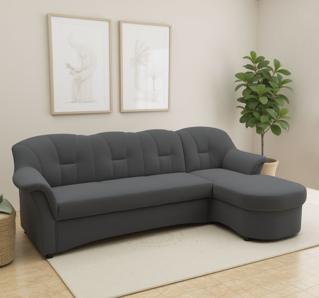 DOMO collection Ecksofa »Flores Schlafsofa, B/T/H: 233/142/86 cm, L-Form«, wahlweise mit Bettfunktion, wahlweise mit Federkern, auch in Leder