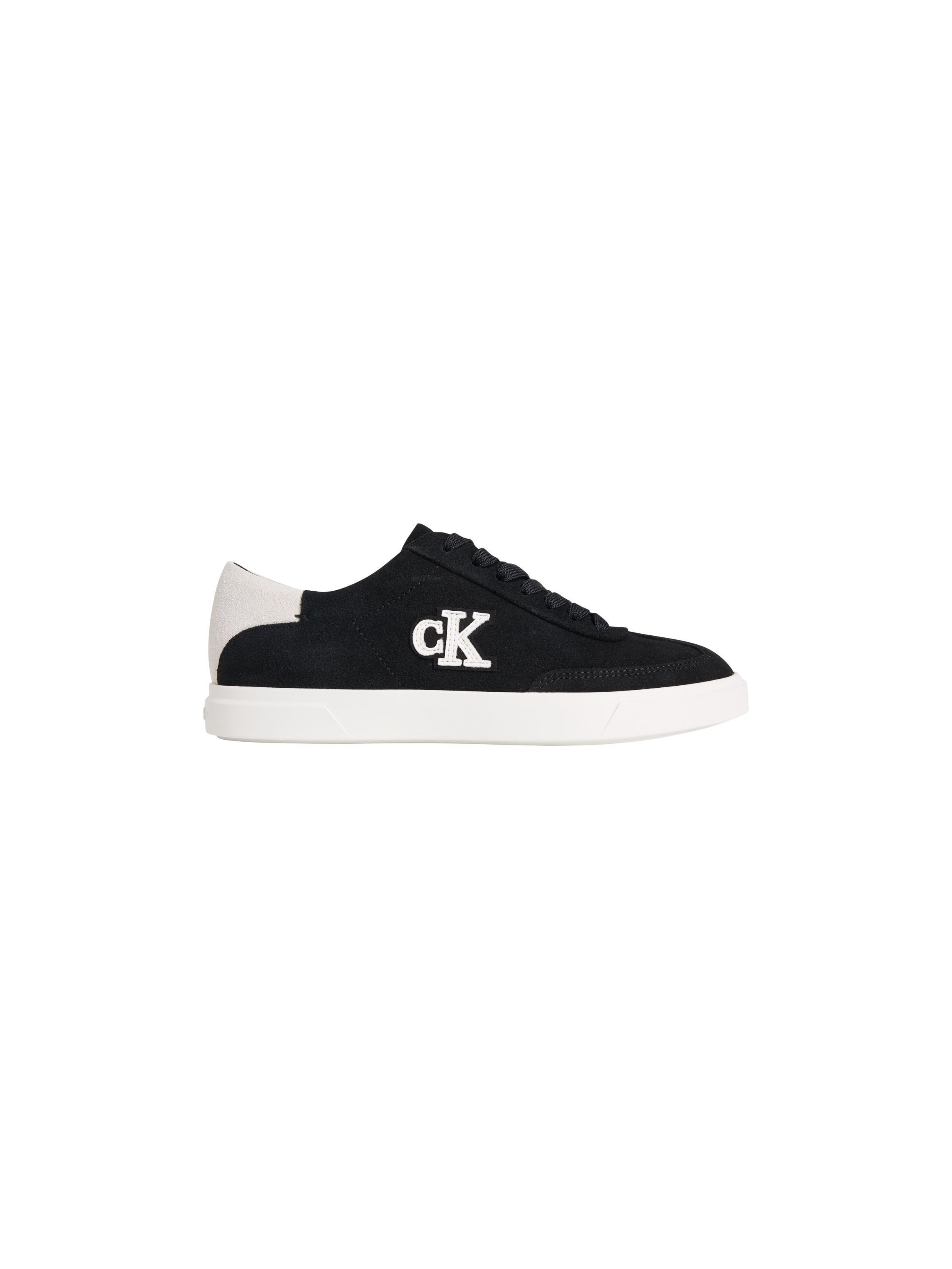 Plateausneaker CALVIN KLEIN "LOW PRO CUPS WT SUEDE MG", Herren, Gr. 40, schwarz, weiß, Veloursleder, unifarben mit Farbeinsatz, Schuhe Plateausneaker, Halbschuh, Schnürschuh, Freizeitsneaker mit seitlichem CK-Logo 3