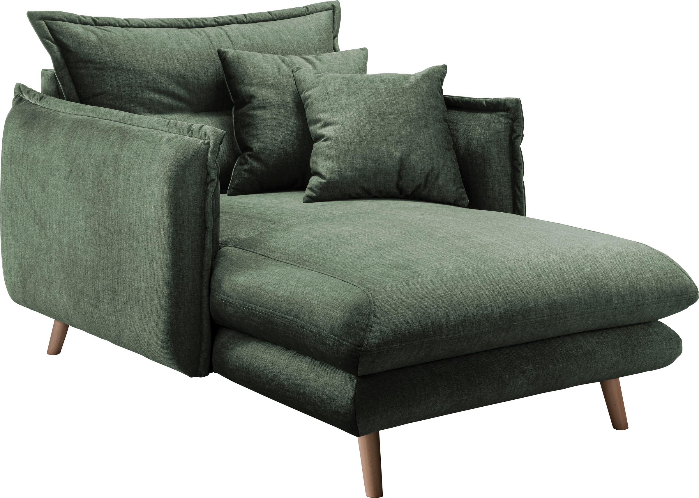 Home affaire Loveseat "Levke, 111 cm breit, modern und bequem" Velours, inkl. Rücken- und Zierkissen