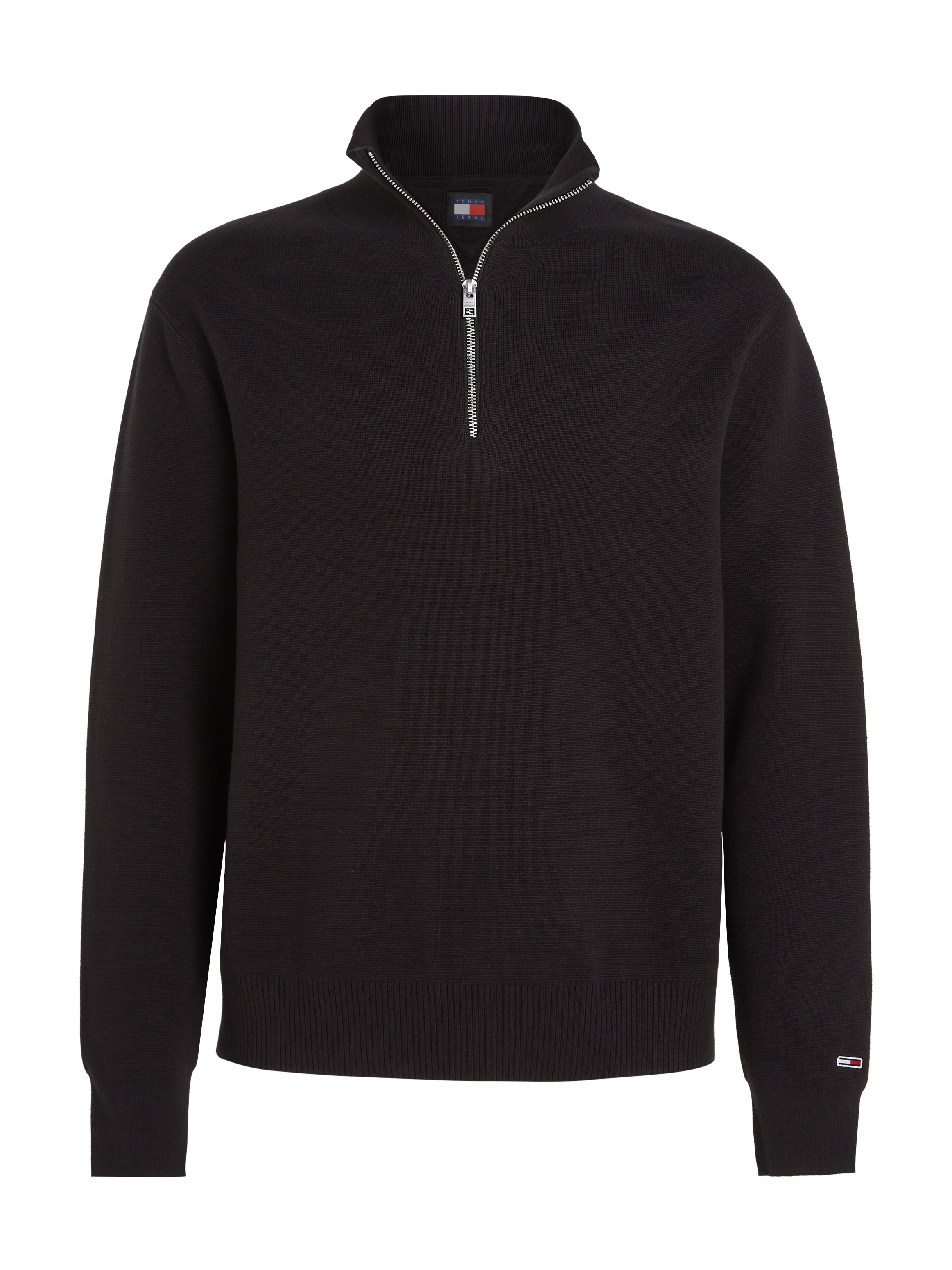 Tommy Jeans Strickpullover »TJM REG HALF ZIP SWEATER«, mit bestickten Markenlogo am Ärmel
