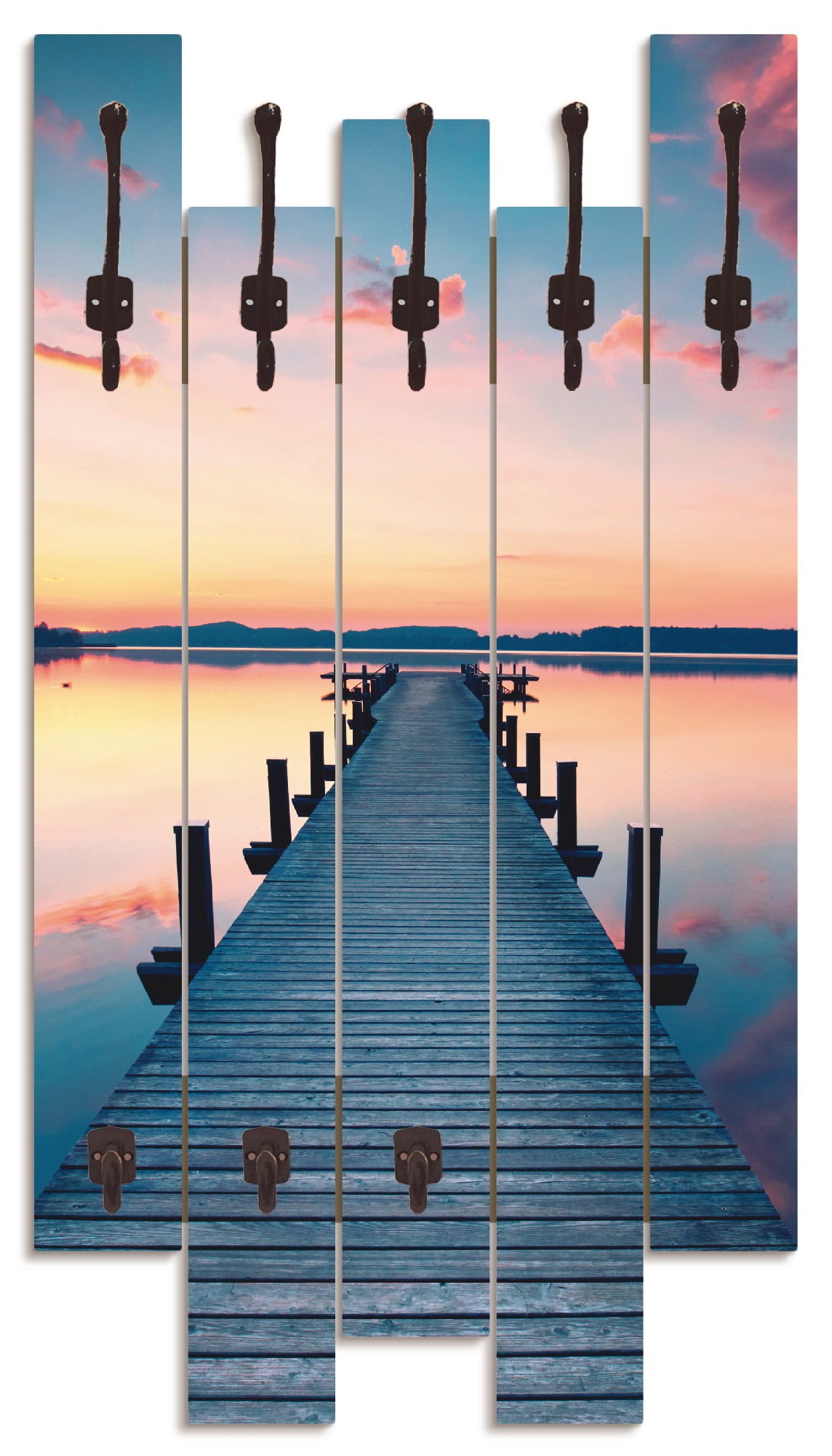 Artland Garderobenleiste »Langer Pier am See im Sonnenaufgang«, teilmontiert