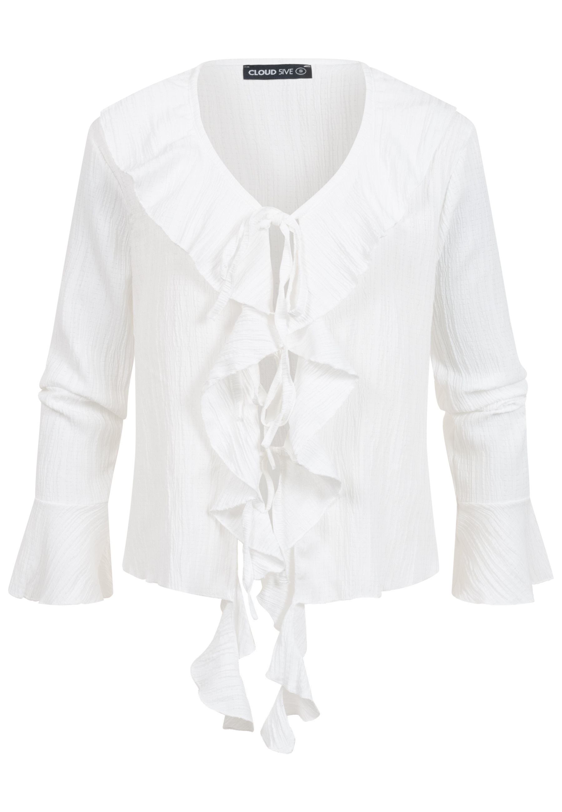 CLOUD 5IVE Klassische Bluse "CLOUD 5IVE Long-sleeved Blouse Ruffled Front"