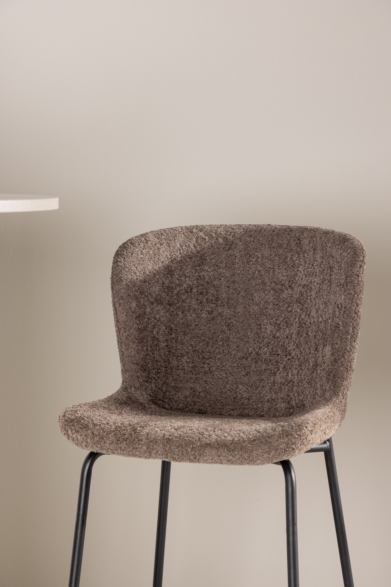 Venture Home Barhocker »Modesto, Barhocker mit braunem Bouclé-Sitz und Stahlbeinen, modern« 1 Stk. tlg. Tresenhocker minimalistisch, Bouclé, komfortabel