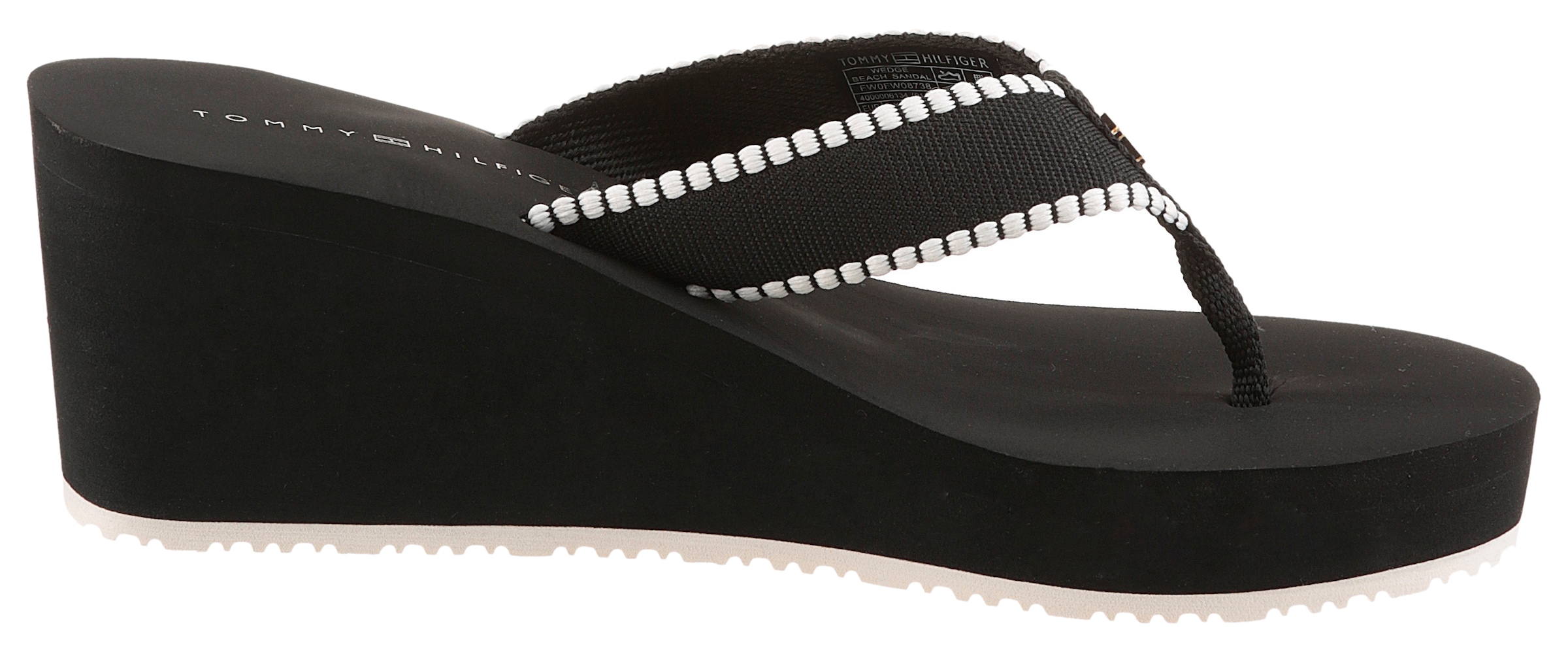 Tommy Hilfiger Dianette »WEDGE BEACH SANDAL«, Keilabsatz, Zehentrenner, Sommerschuh mit Logoschriftzug