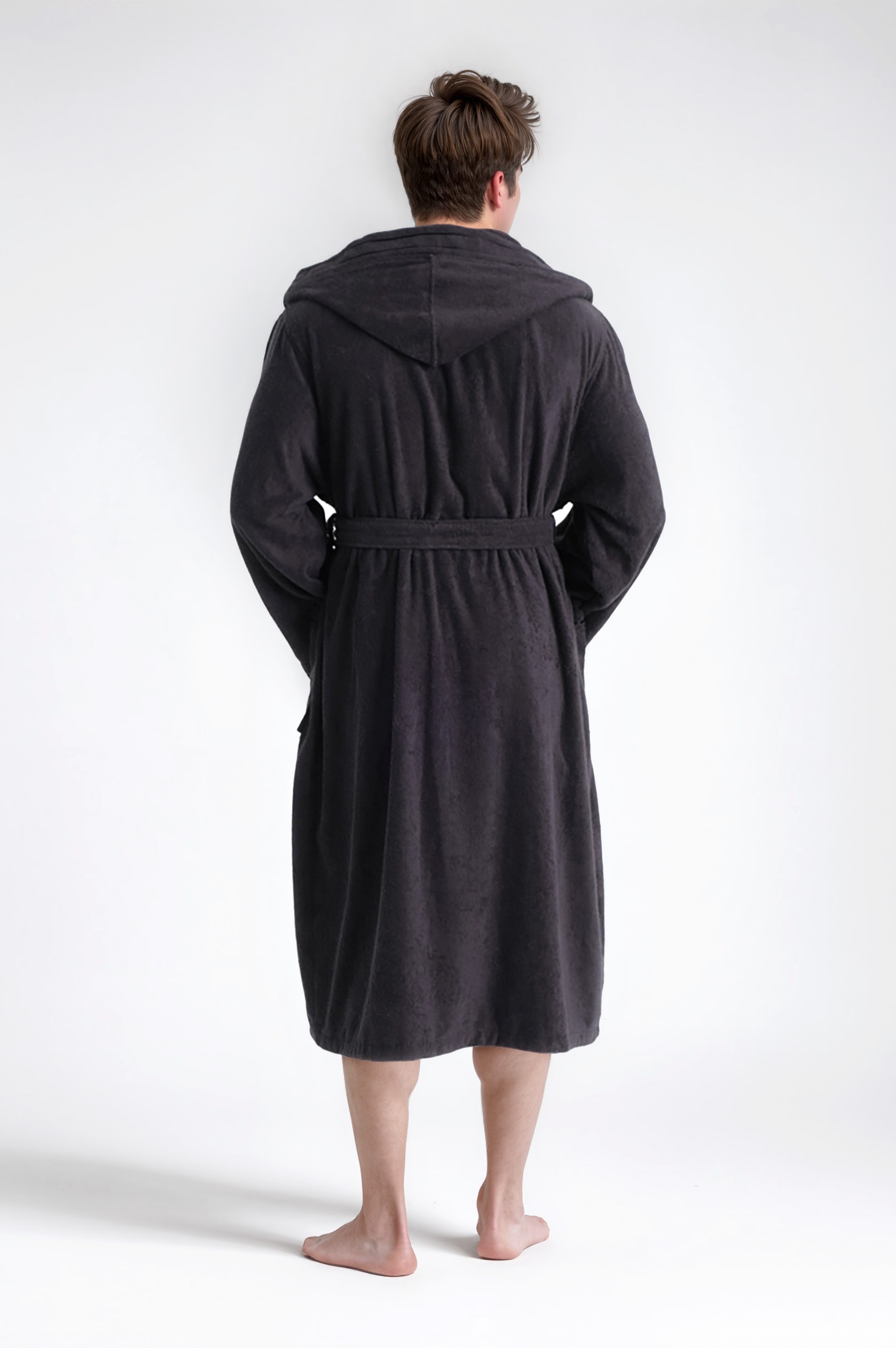 Bruno Banani Herrenbademantel »Clement, ideal für Sauna & Spa, Hotelbademantel, Morgenmantel«, (1 St.), 100% Baumwolle, einfarbig, glänzende Streifen-Bordüre, Taschen, S-4XL