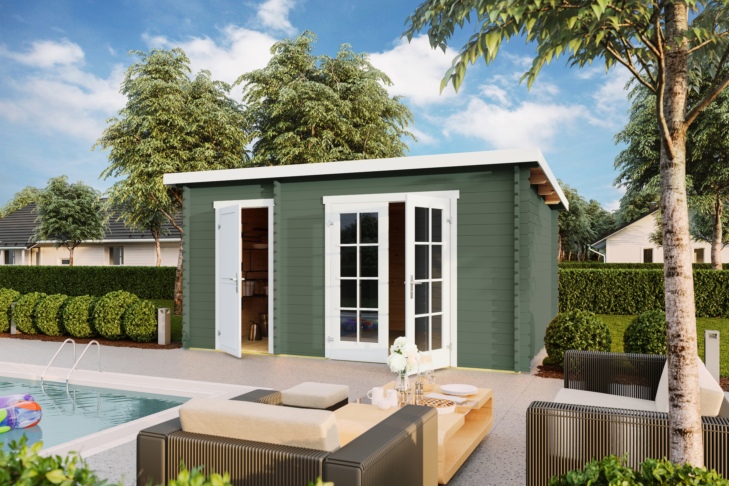 Nordic Holz Gartenhaus "2-Raum Haus Belmont" günstig online kaufen
