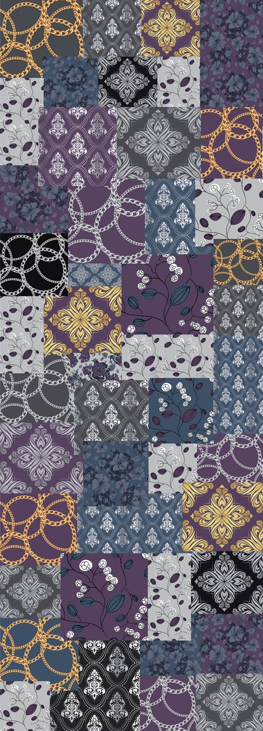 QUEENCE Vinyltapete "Farida", B/L: 0,9m x 2,5m, bunt, Tapeten, 90x250cm, selbstklebend, kinderleichte Anbringung,, Sticker