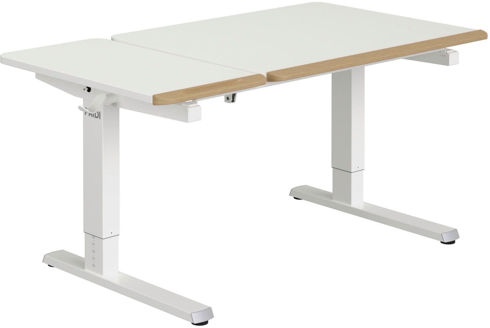 PAIDI Schreibtisch "TEENIO GT in verschiedenen Ausführungen, mitwachsend & ergonomisch" B/H/T ca. 130/53-79/75 cm, Kreideweiß, höhenverstellbarer Schülerschreibtisch, Platte bis 14 neigbar