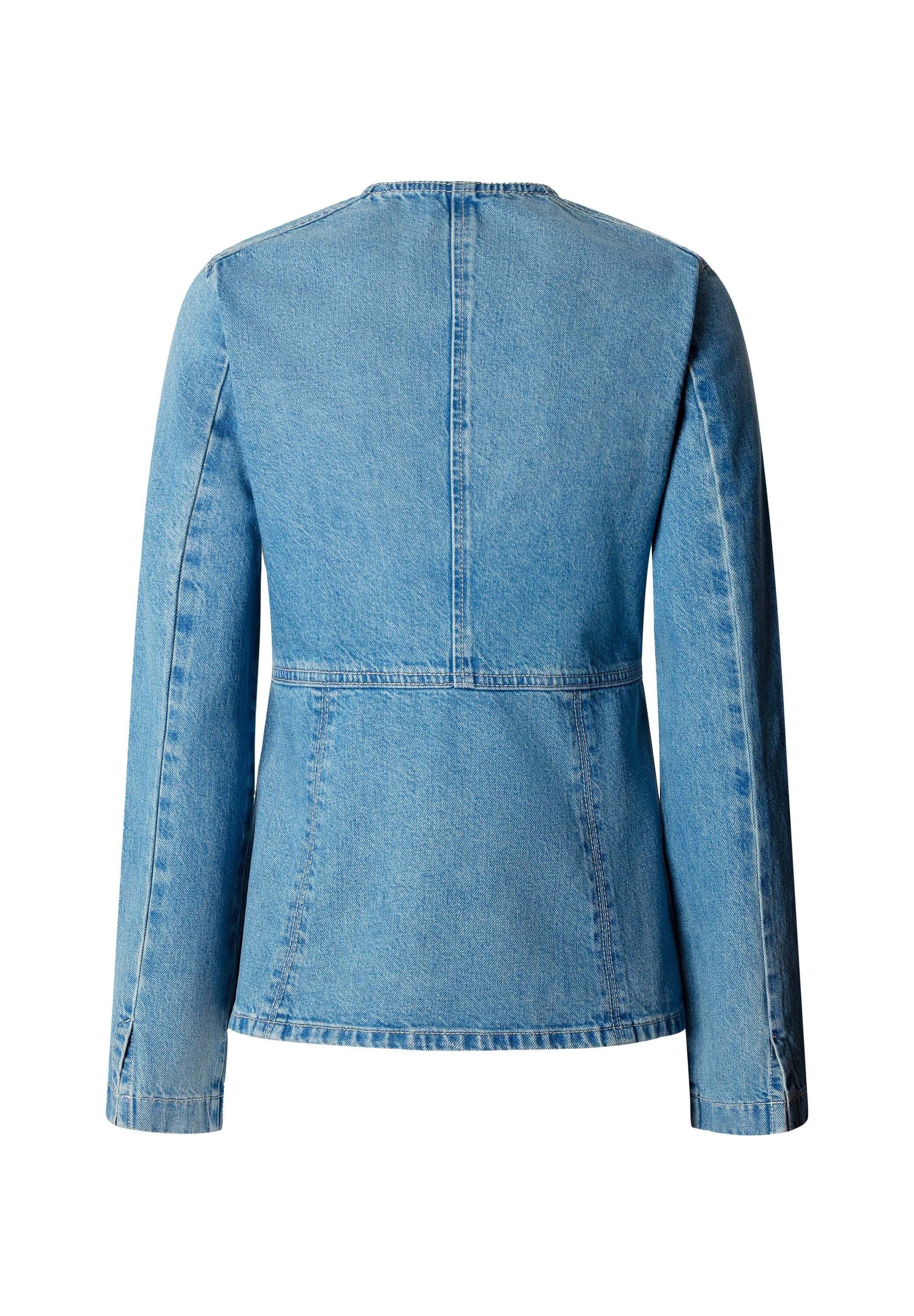 Pepe Jeans Wintermantel »winter coat KAREN COLLARLESS JACKET VERDE BLUE«