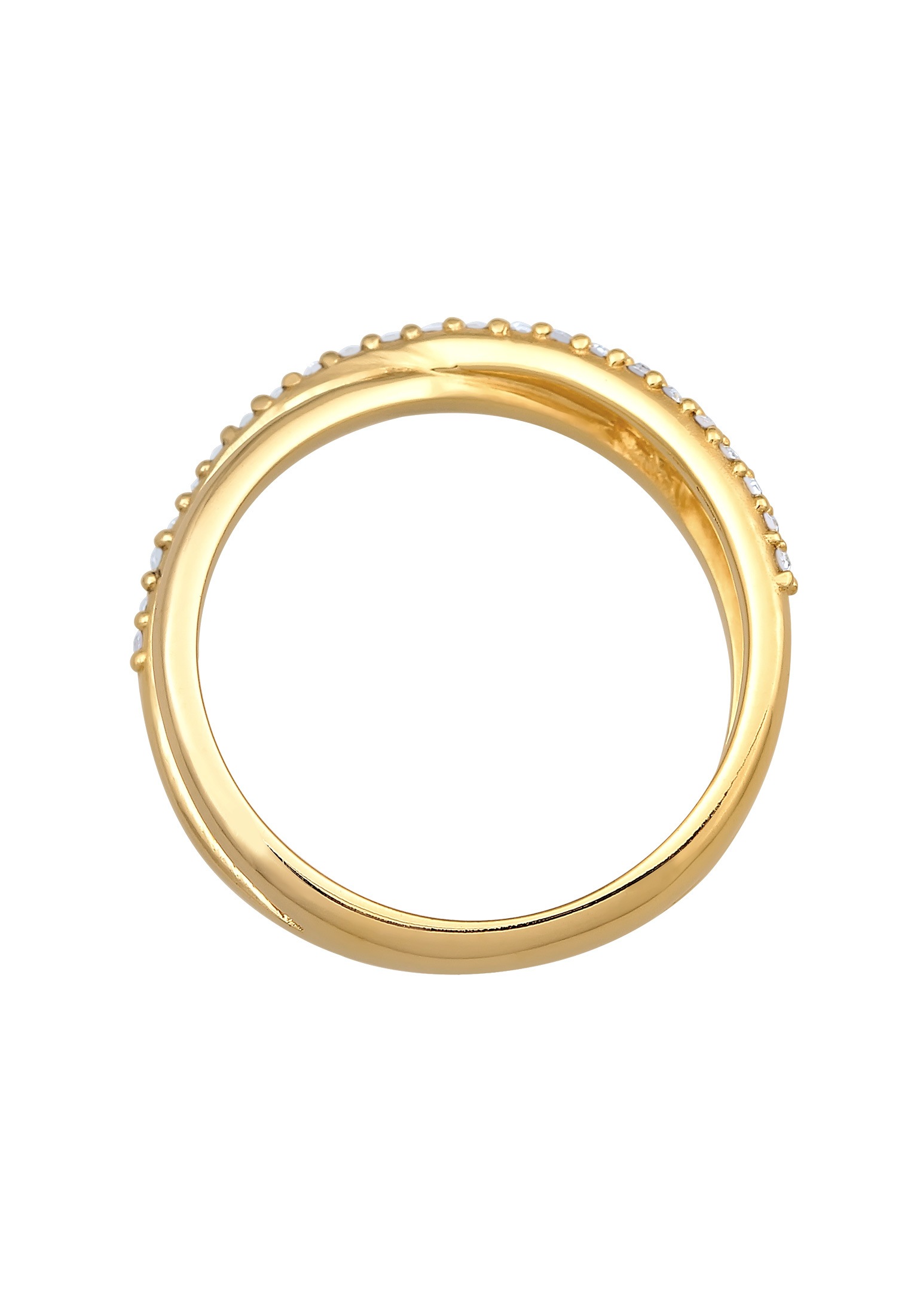 ELLI Wickelring X Glamour 925 Sterling Silver Ring Gold Size 52 2