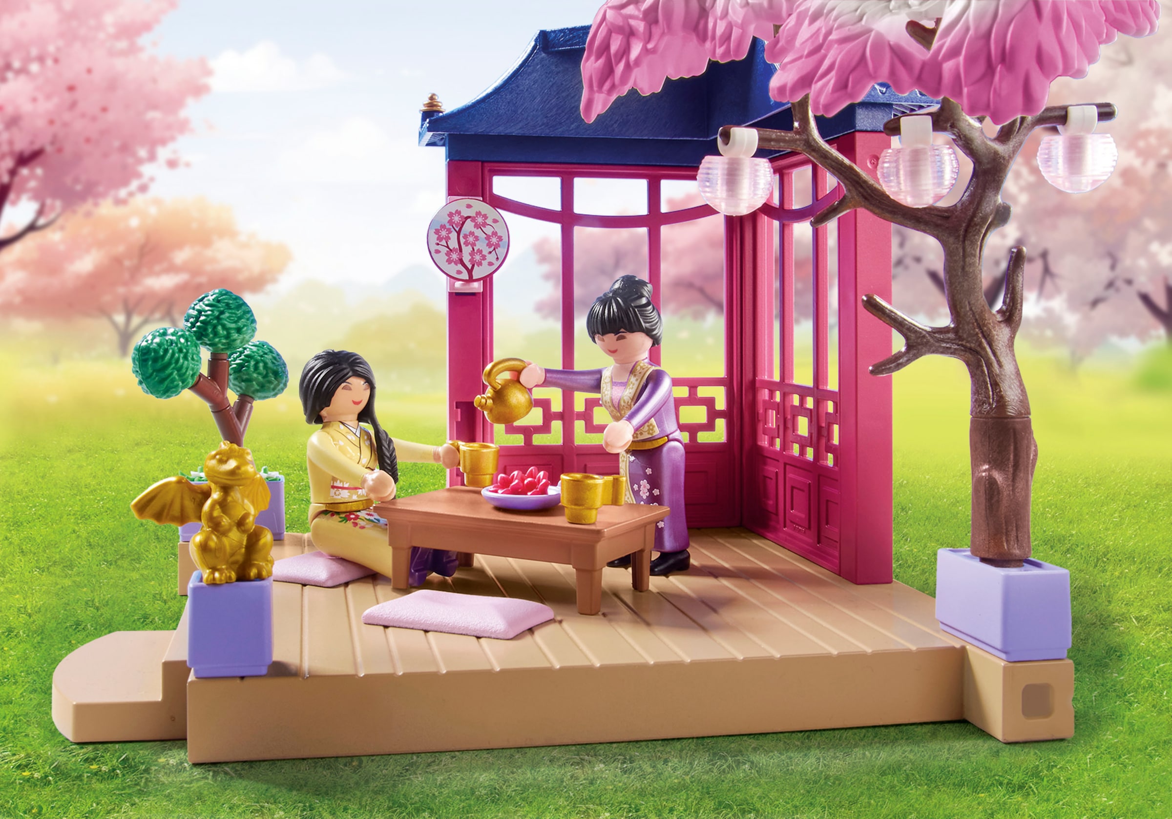 Playmobil® Konstruktions-Spielset »Asiatischer Garten mit Pandafütterung (71762), Playmobil My Life«, (111 St.), Made in Europe