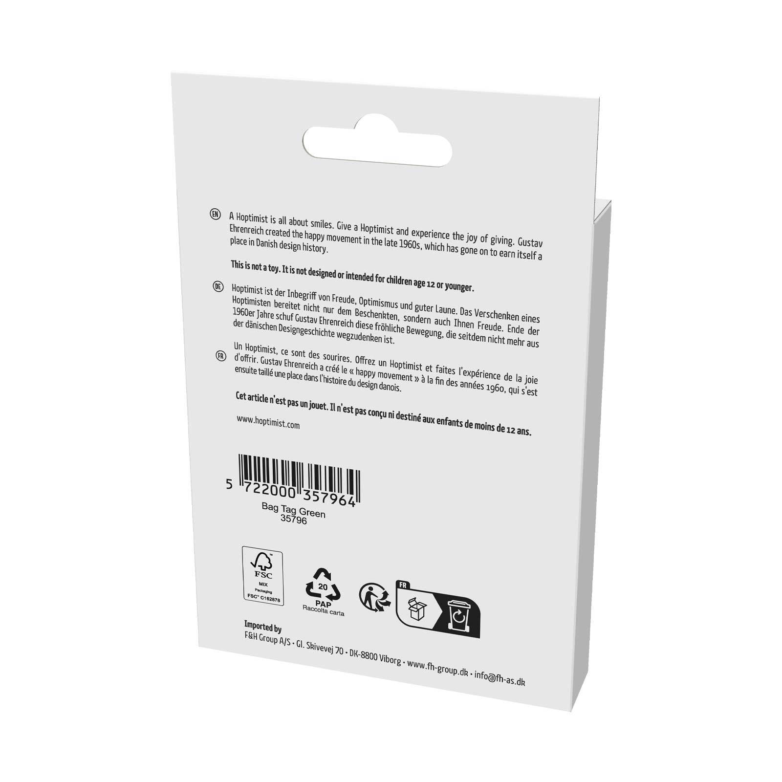 HOPTIMIST Taschenanhänger »Taschenanhänger Bag tag 10,5 x 8 cm grün«