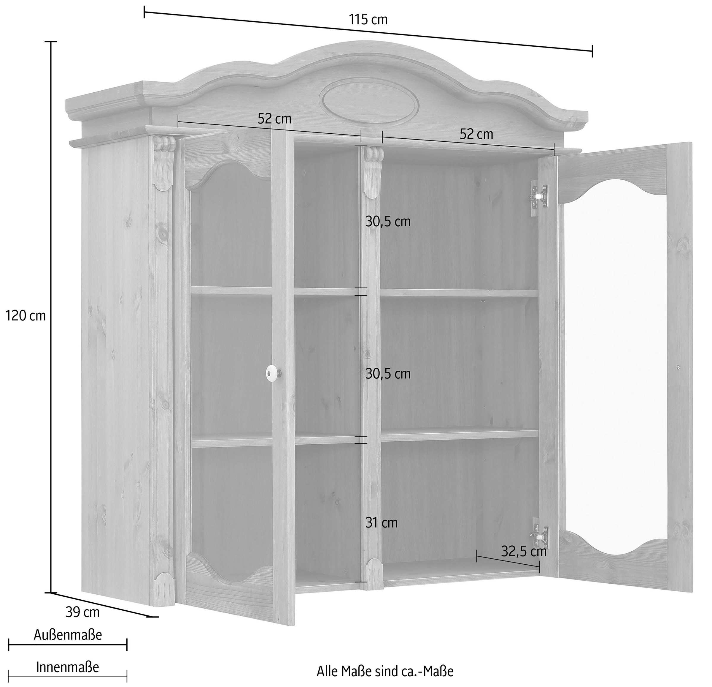 Home affaire Aufsatzschrank »Tessin«, Breite 115 cm, aus massiver Kiefer, FSC®