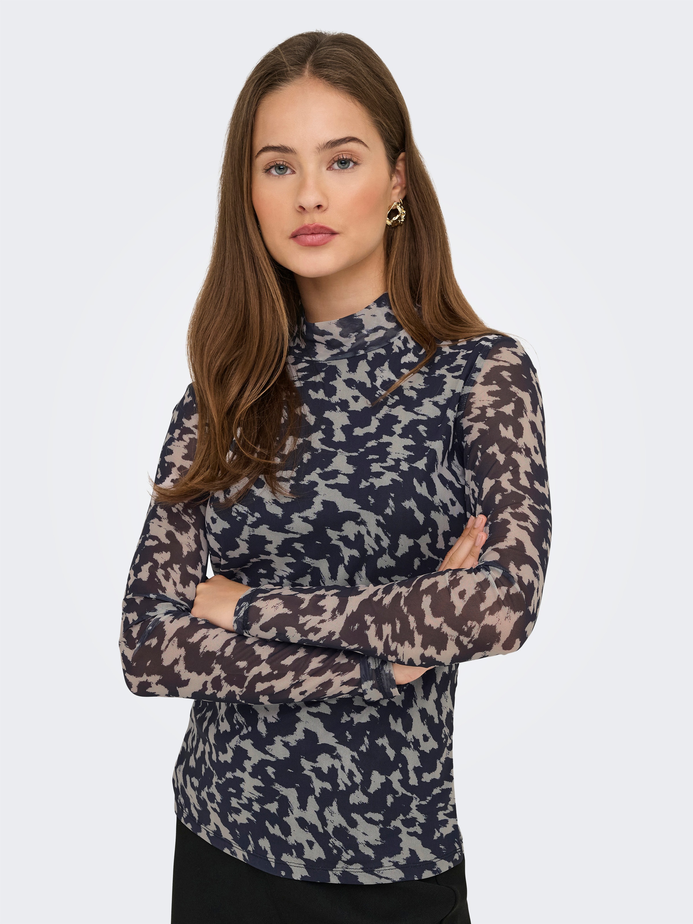 ONLY Langarmshirt "ONLERICA LIFE MESH L/S TOP JRS NOOS" Kunstfaser mit Stre günstig online kaufen