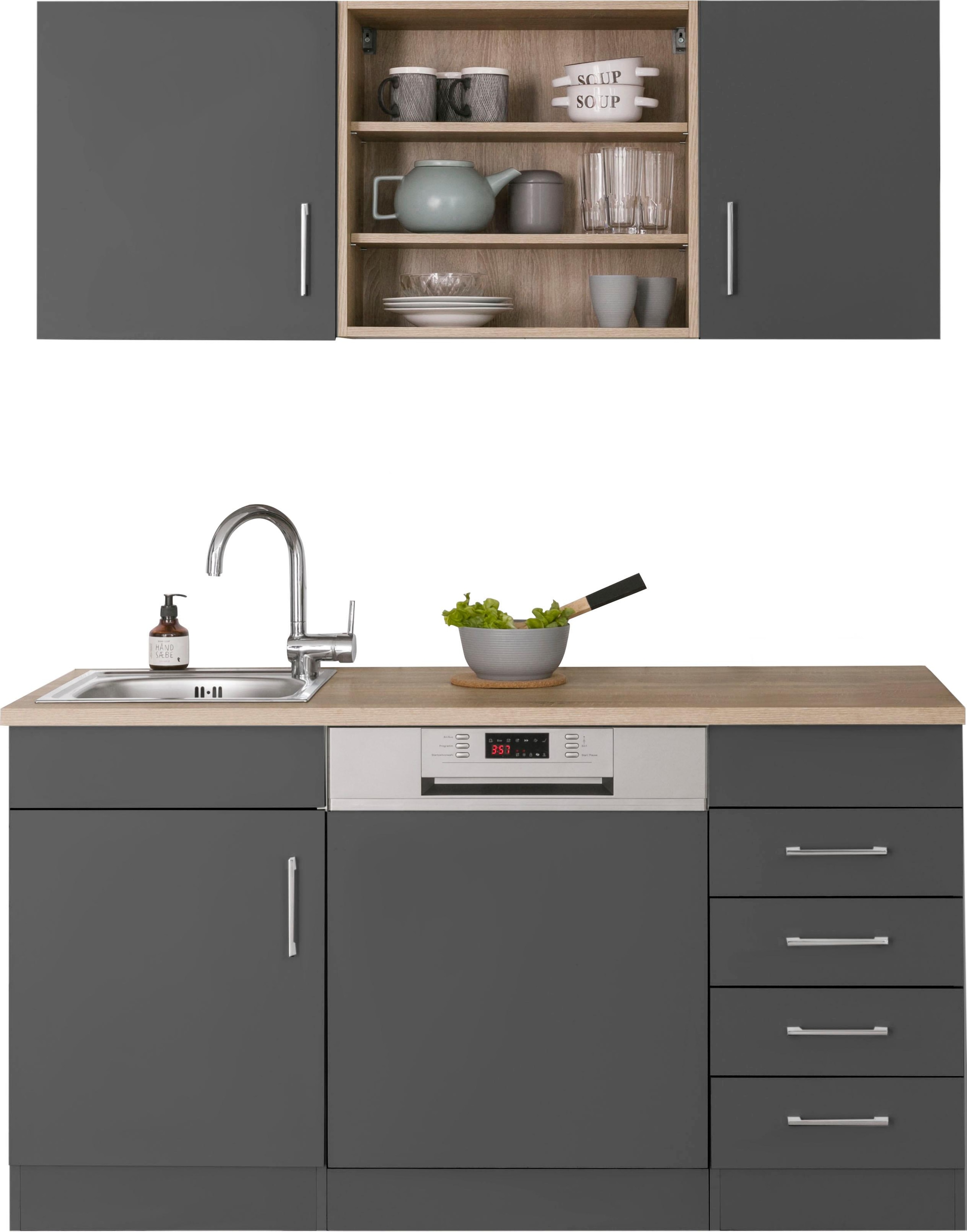 HELD MÖBEL Pantryküche "Mali", Breite 150 cm, mit E-Geräten günstig online kaufen