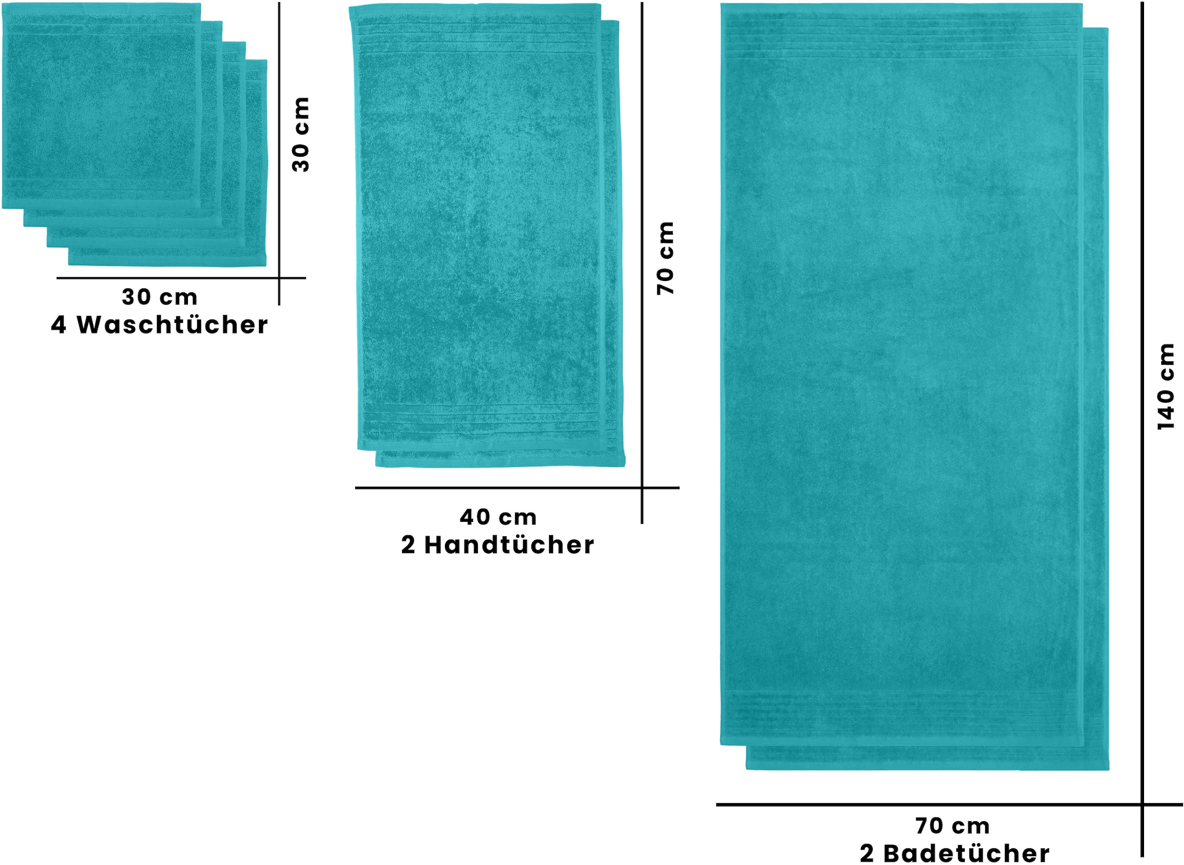 my home Handtuch Set »Sanremo Premium, Premium Handtücher, 600 gr/m², dicke Qualität« Set 8 Stk. Frottier Duschtücher, Handtücher, Seiftücher, 100% Baumwolle, 5 Jahre Garantie
