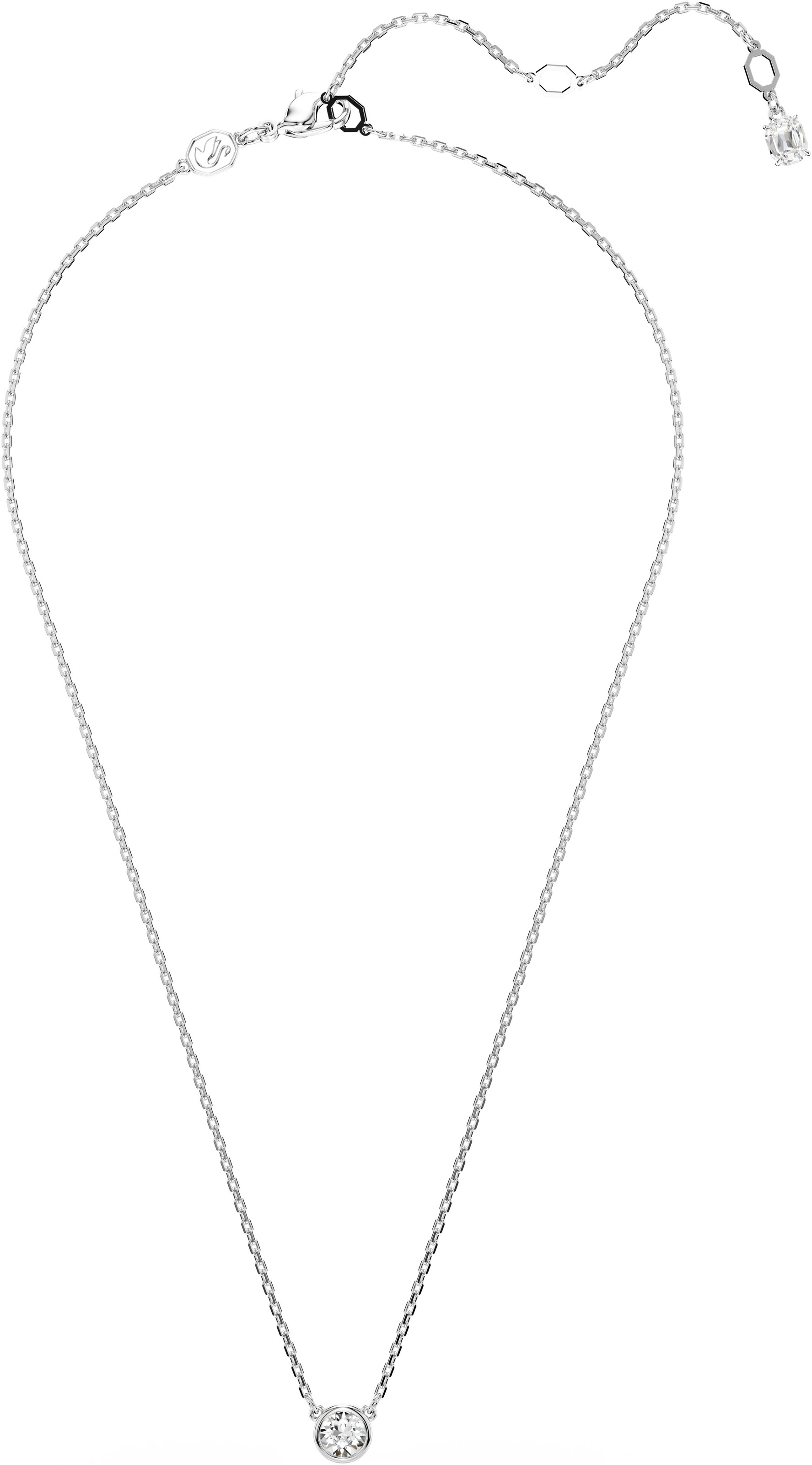 Kette mit Anhänger SWAROVSKI "Schmuck Geschenk Halskette Imber", silber (metallfarben, kristallweiß), Halsketten, Damen, Metall, L: 45, mit Swarovski Zirkonia (synth.) 3