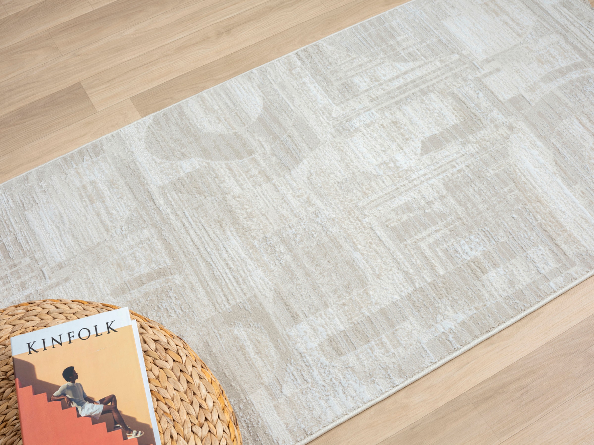 Myflair Möbel & Accessoires Teppich »My Circles«, rechteckig, 10 mm Höhe, Kurzflor, modernes Design, Retro-Style, mit Fransen, besonders weich