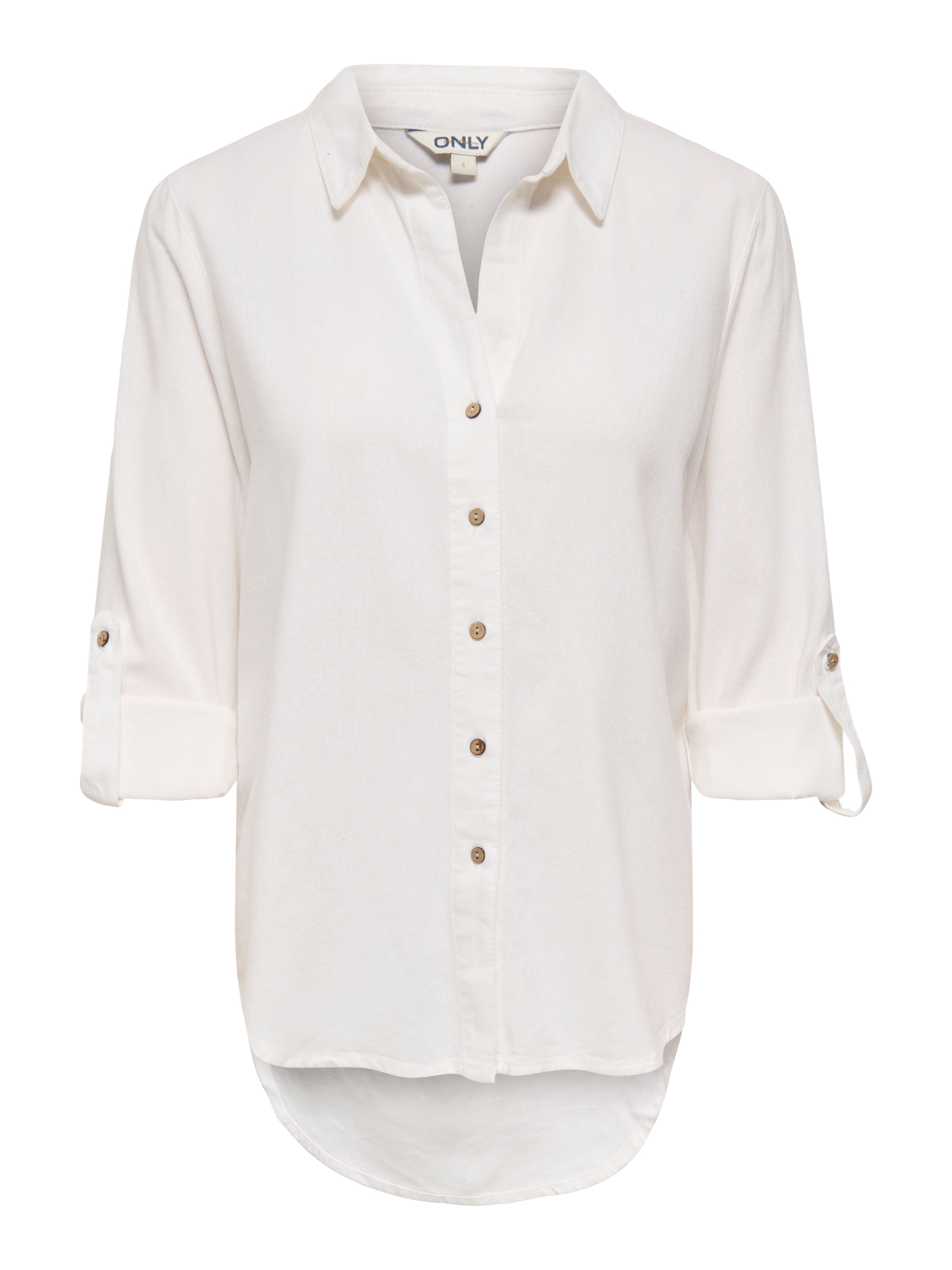 ONLY Hemdbluse "ONLGOA 3/4 STRAP LINEN BL SHIRT CC PNT" mit Leinen, umschla günstig online kaufen