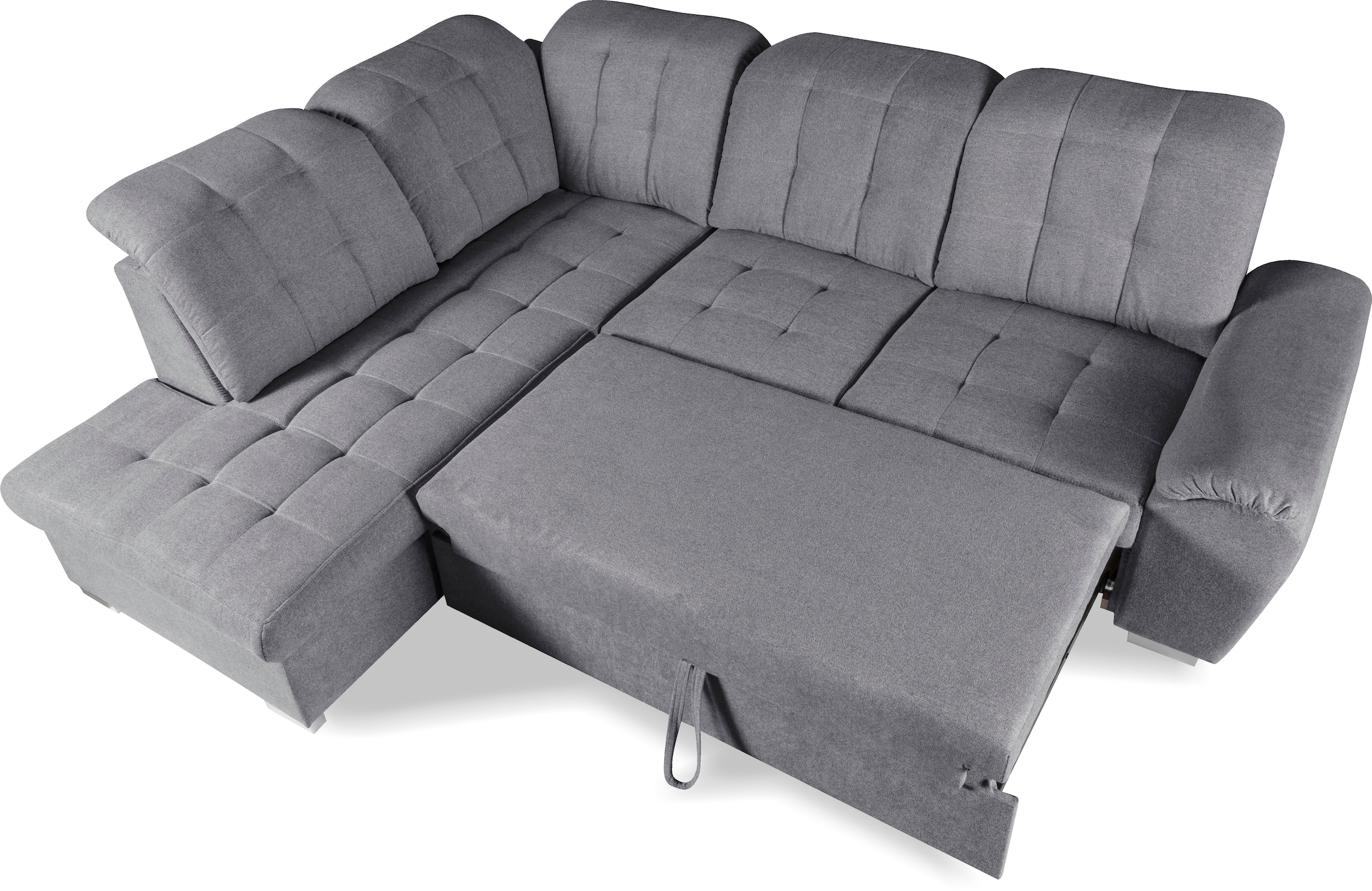 WERK2 Ecksofa »Brindisi, bequem und komfortabel, L-Form«, mit verstellbaren Kopfteilen, Bettfunktion & Bettkasten