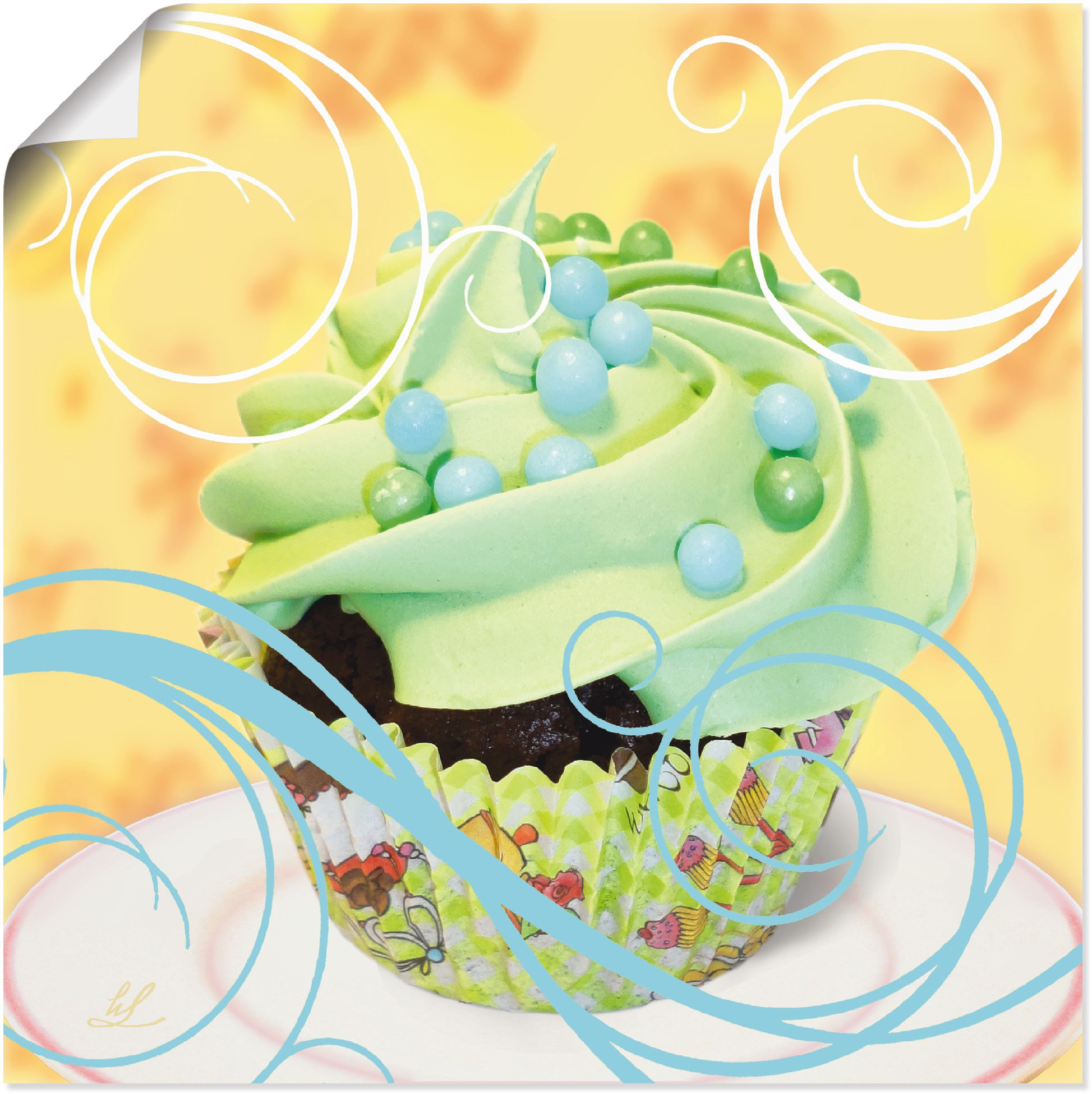 Artland Wandbild »Cupcake auf gelb - Kuchen«, Süßspeisen, (1 St.), als  Alubild, Leinwandbild, Wandaufkleber oder Poster in versch. Größen  bestellen | BAUR