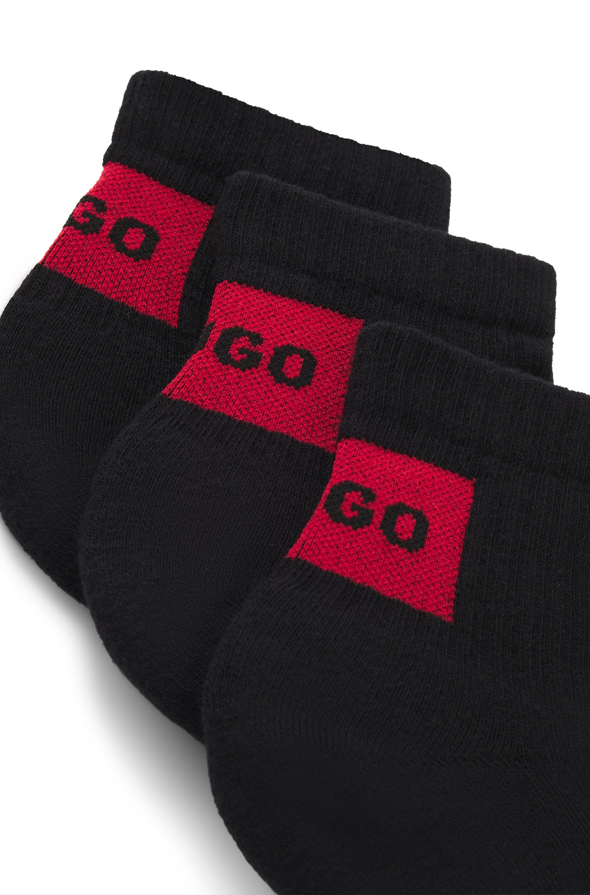 HUGO Underwear Freizeitsocken, (Packung, 3 Paar, 3er), mit kontrastfarbenem HUGO Logo
