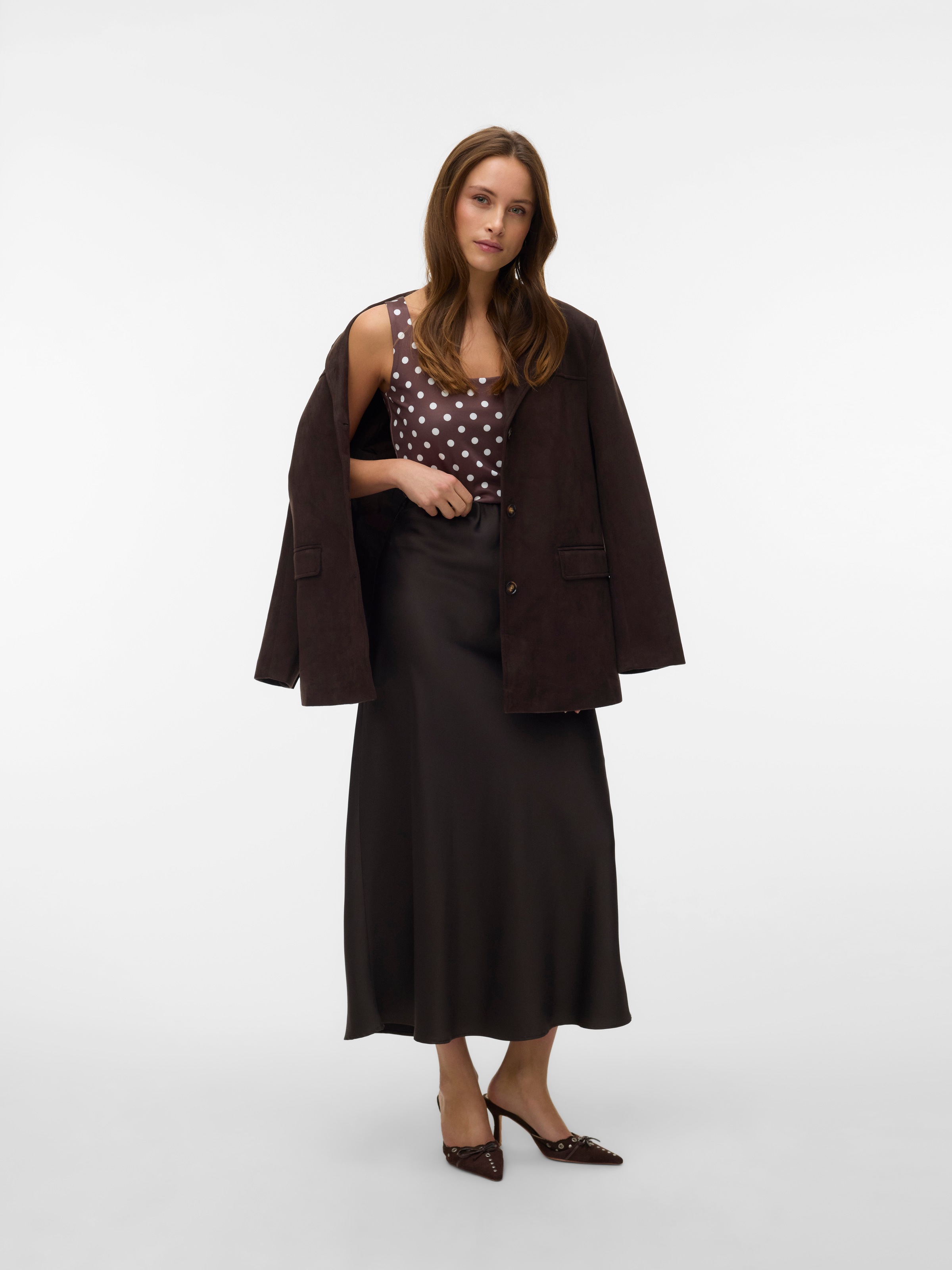 Vero Moda Shirttop »VMMILLION SL SQUARE TOP 2-WAY JRS NOOS« Materialmix, regular fit