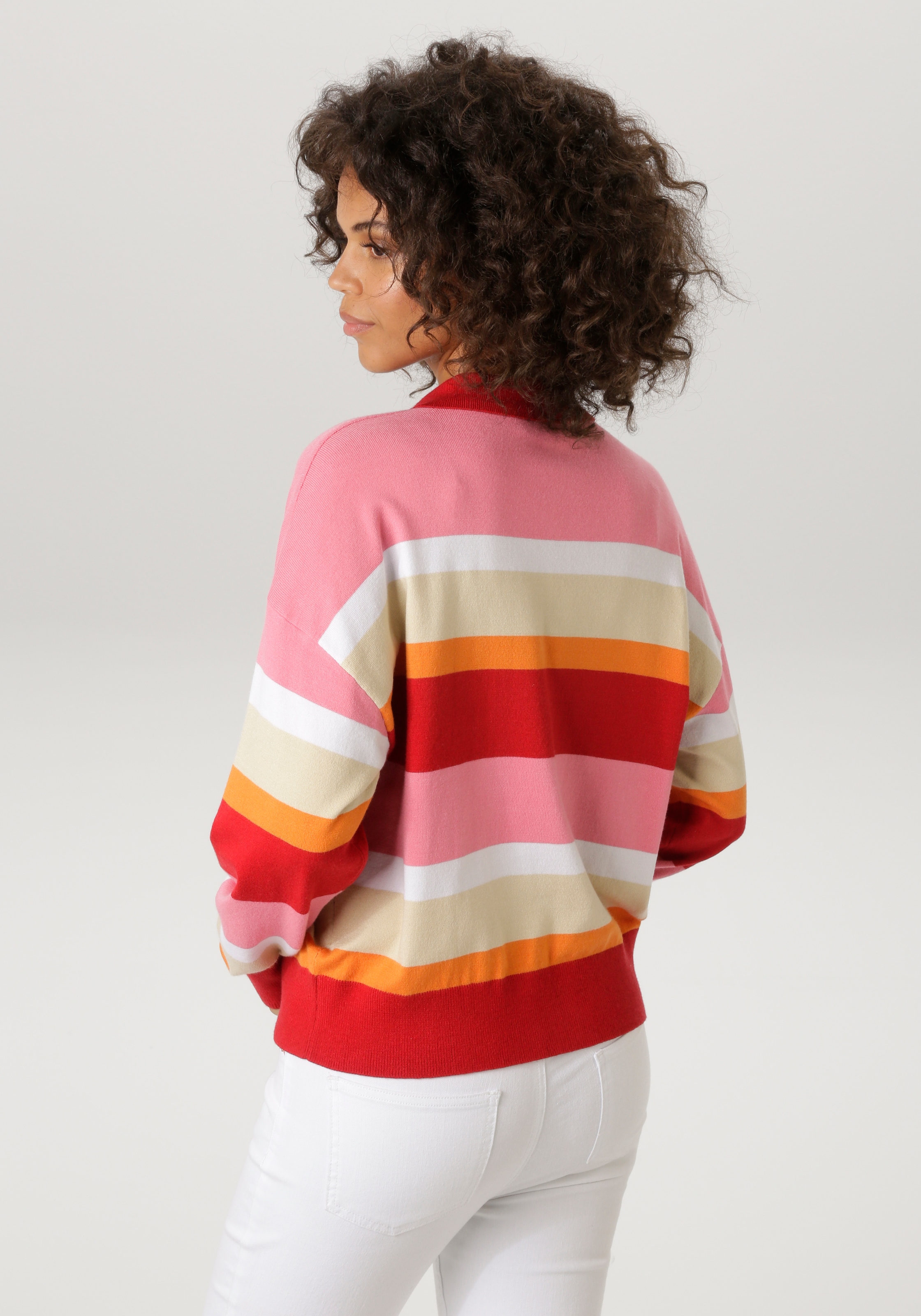 Aniston CASUAL Strickpullover mit Polokragen und kurzer Knopfleiste - NEUE KOLLEKTION