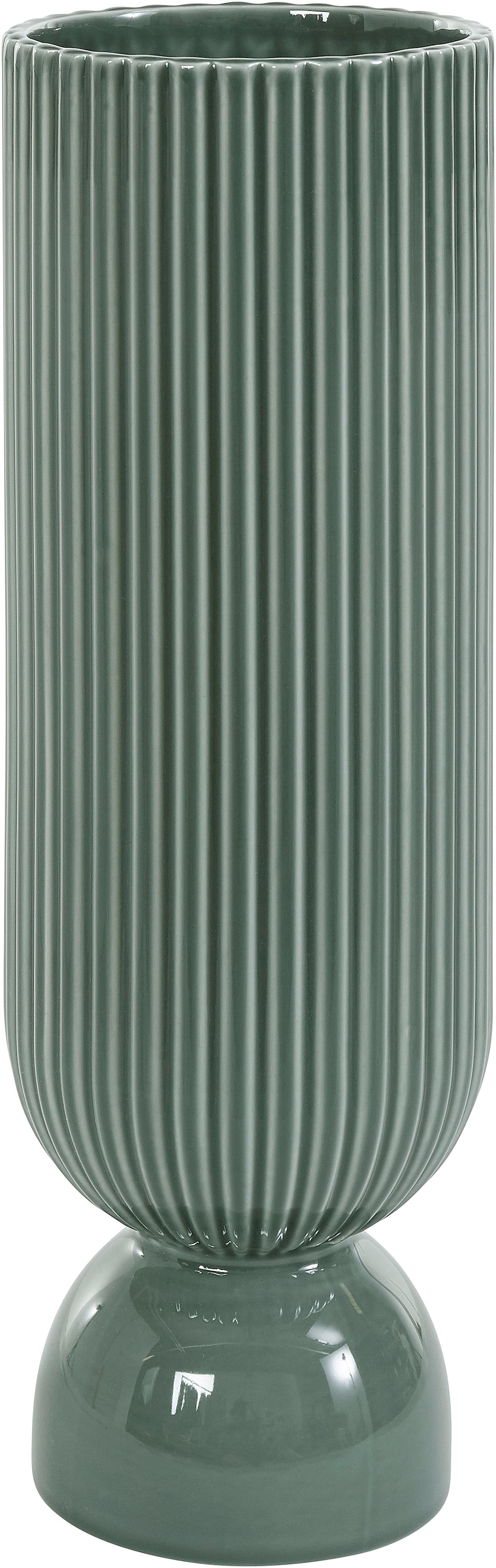 andas Dekovase »Vase aus Steingut, Rillen-Optik«, (1 St.), Höhe 37 cm