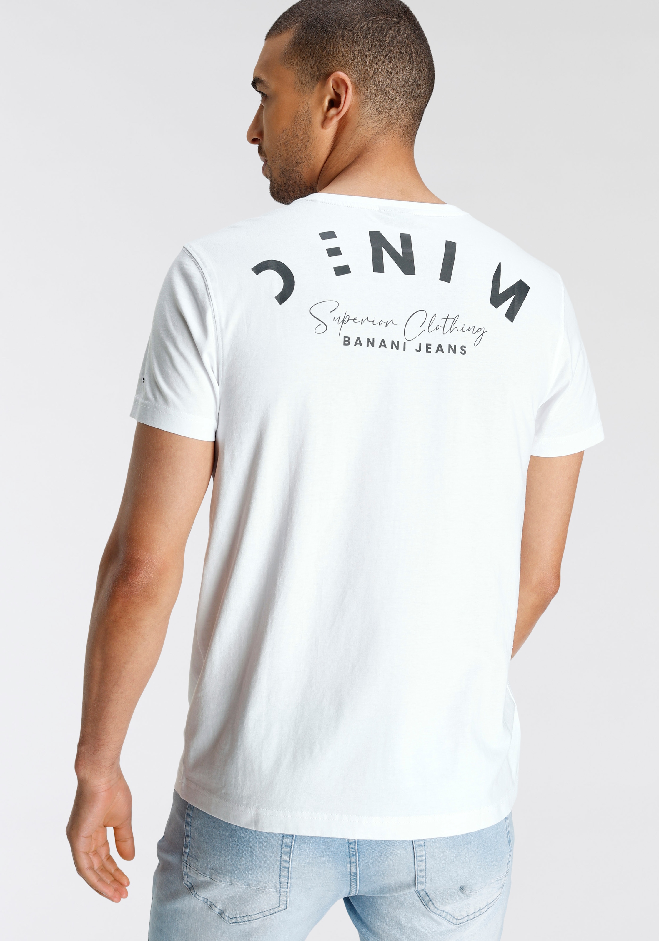 Bruno Banani T-Shirt, mit coolem | BAUR bestellen ▷ Rückenprint