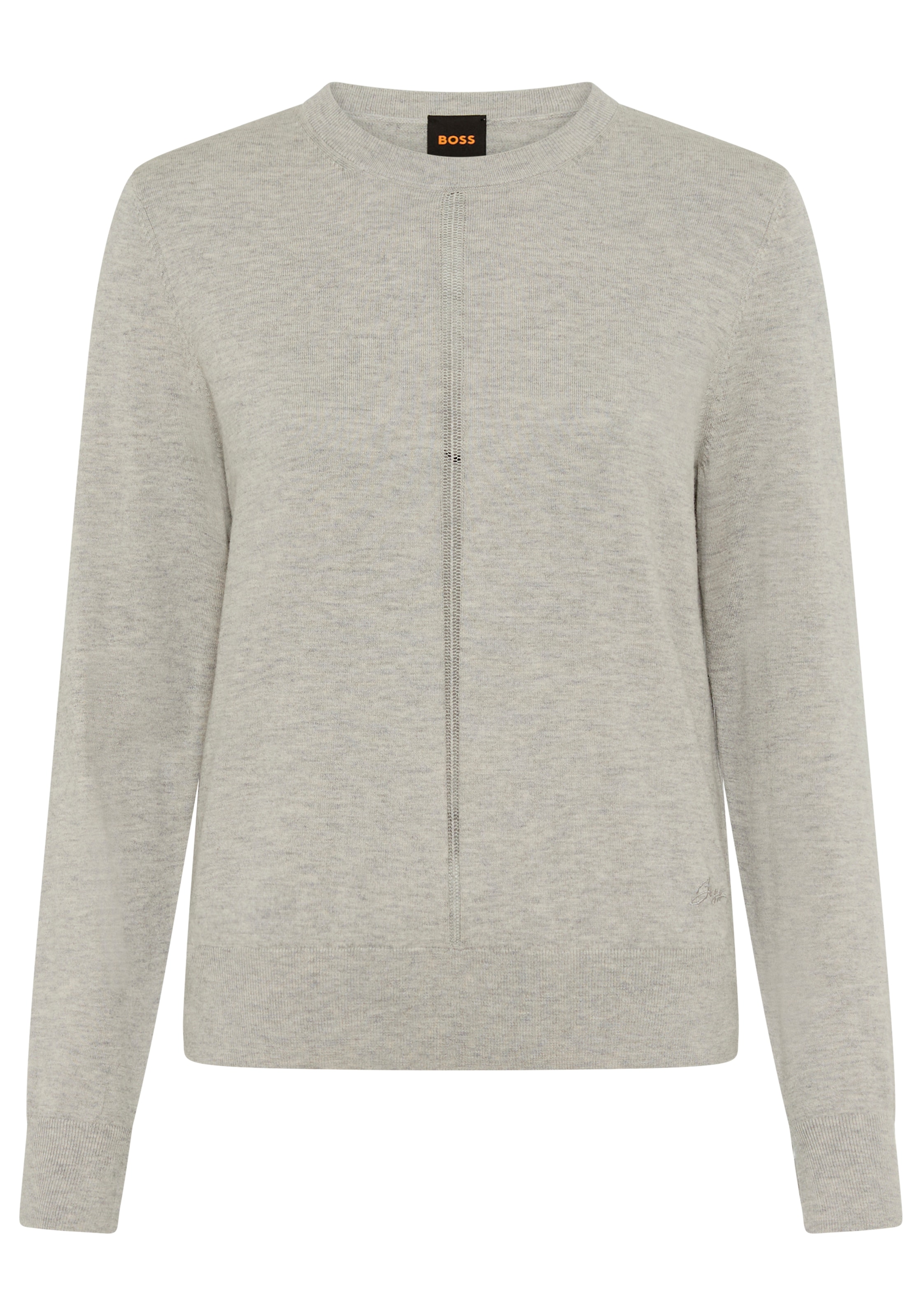 BOSS ORANGE Strickpullover "Finguine Premium Damenmode" mit Ajour-Dekor, Ru günstig online kaufen
