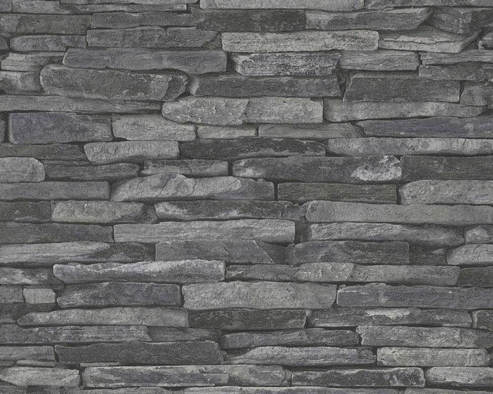 living walls Vliestapete »Best of Wood`n Edition«, Modern Tapete Grau BAUR 2nd günstig Steinoptik, | Schwarz Stein Stone