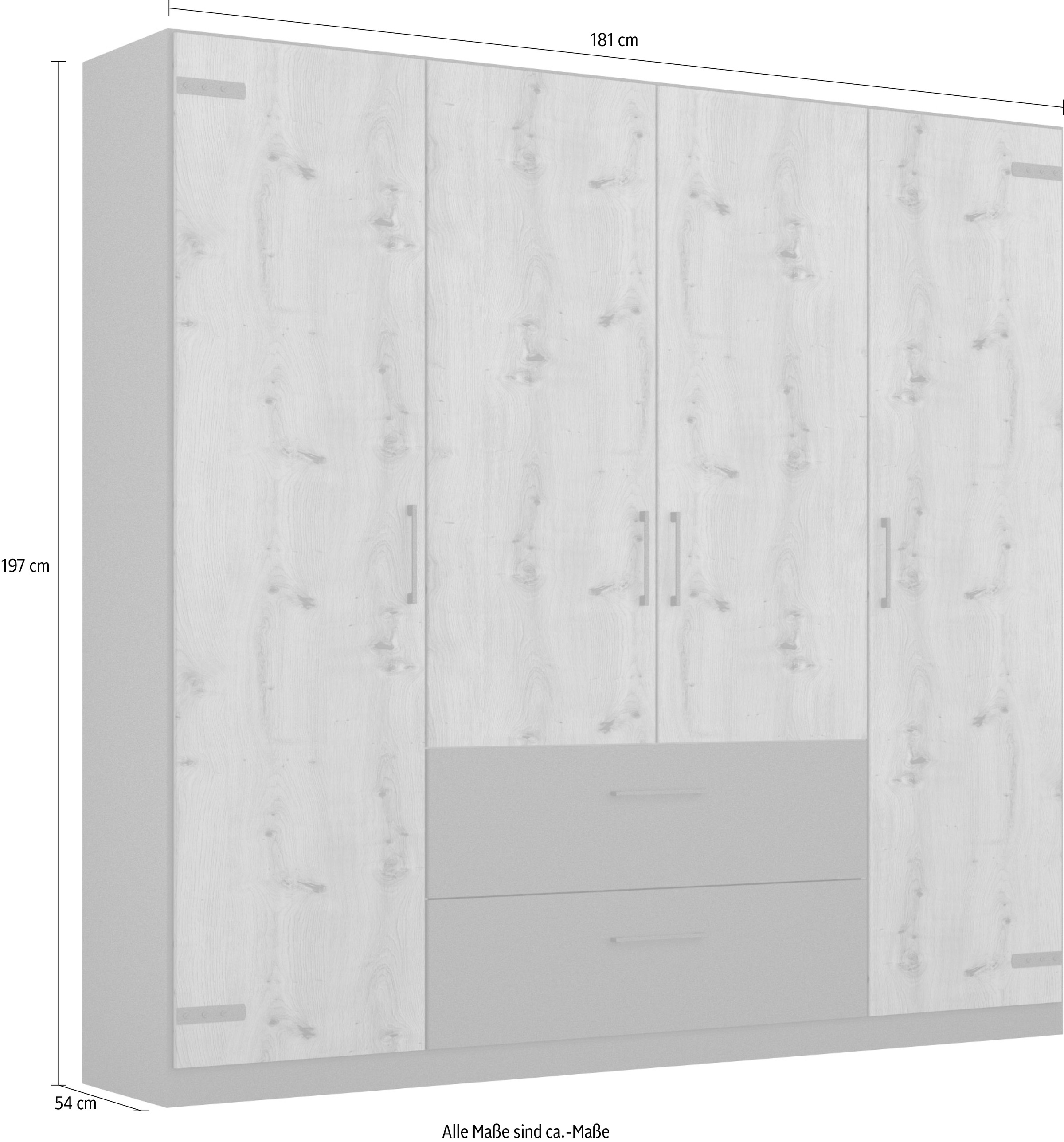 rauch Drehtürenschrank »Holmes«, im Industrial Style, mit Schubkästen, mit oder ohne Spiegel