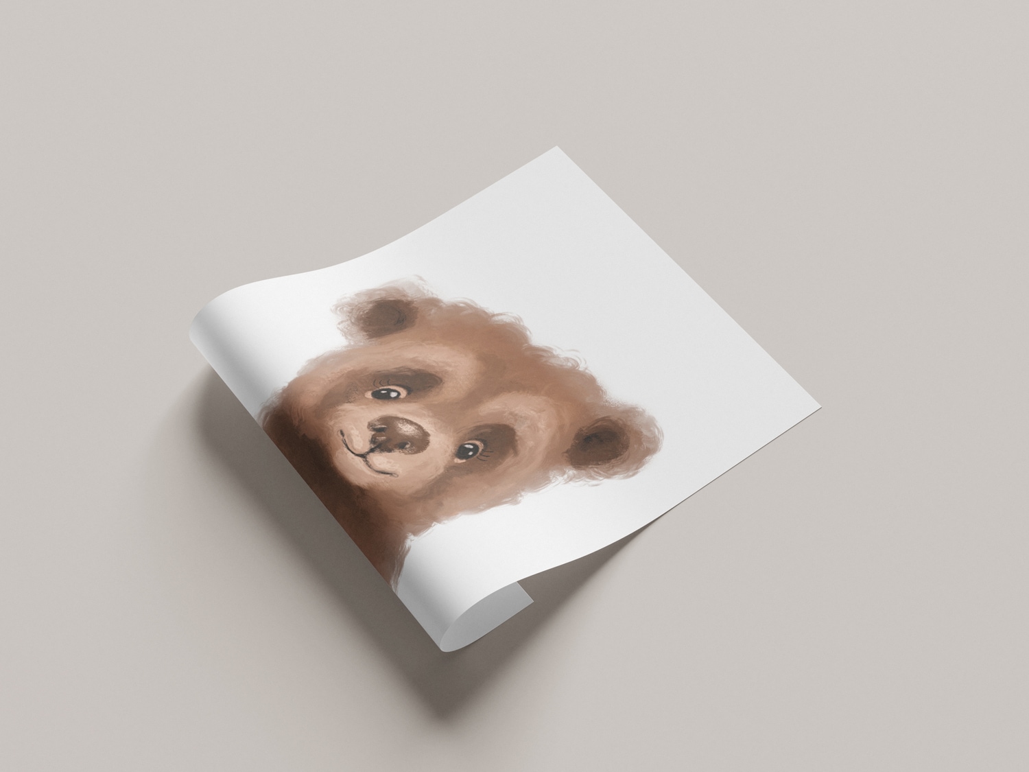 Lüttenhütt Bild mit Rahmen »oder Poster, Niedlicher Braunbär«, Bär-Fantasy-Tiere, (1 St.), HD Premium Druck