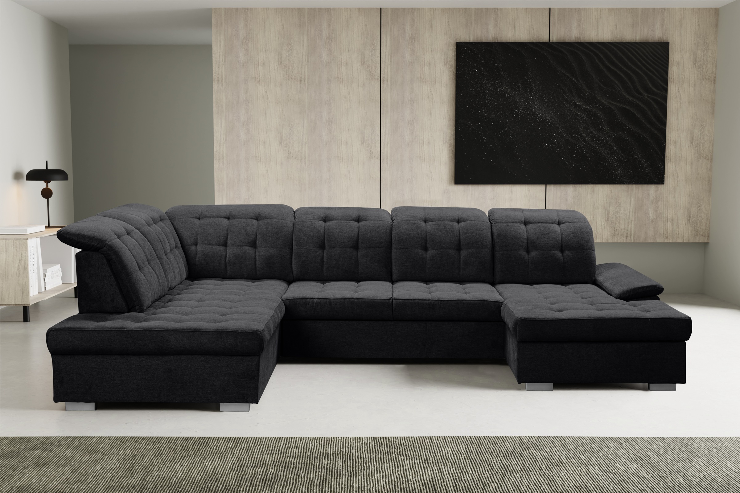 WERK2 Wohnlandschaft "Kordula-New Multifunktion Couch, Breite 332cm, U-Form günstig online kaufen