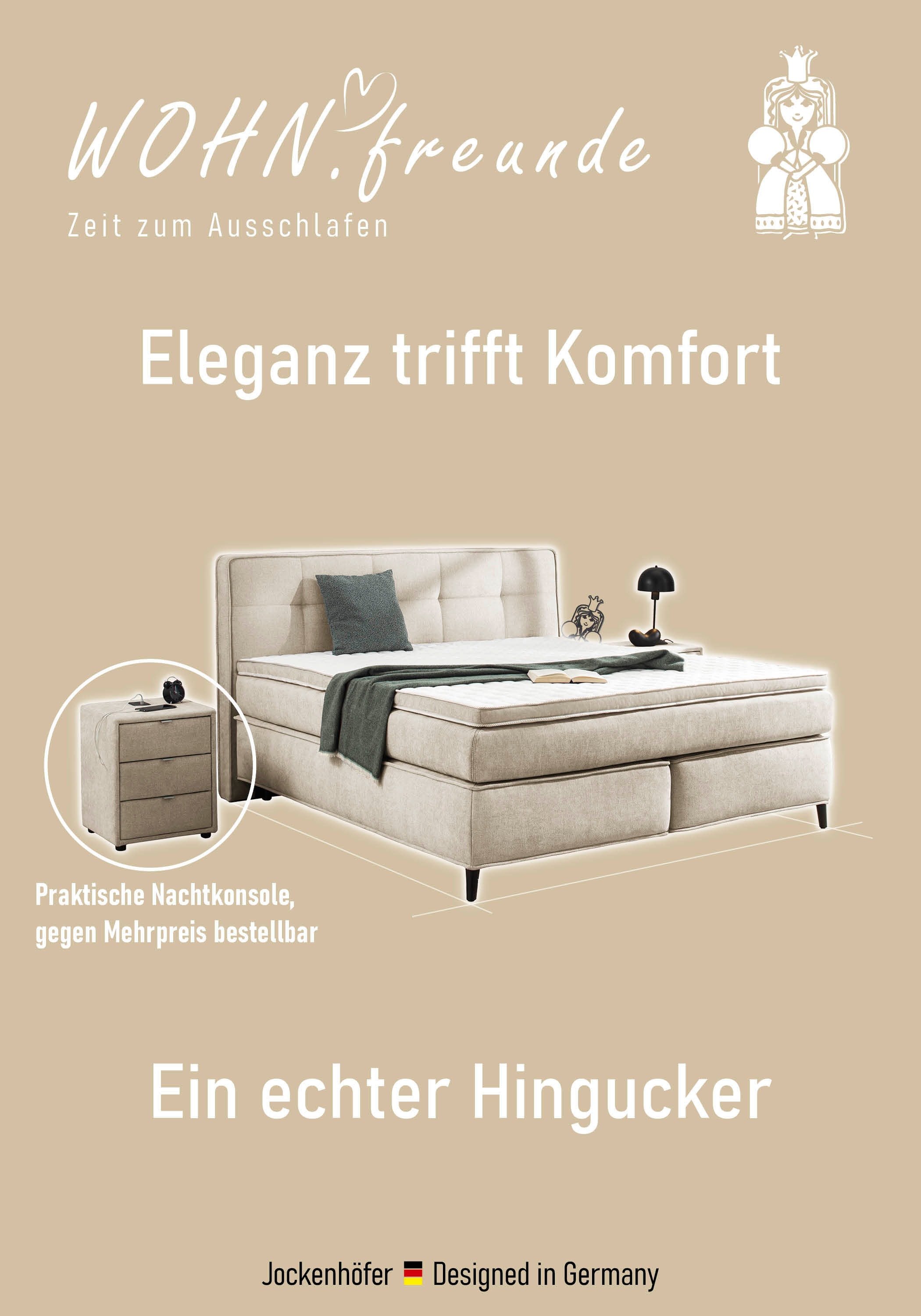 Thumbnail - Jockenhöfer Gruppe Boxspringbett "Capello, 7-Zonen-TTFK-Matratze" 7-Zonen-TTFK-Matratze, KS-Topper, verschiedene Härtegr...