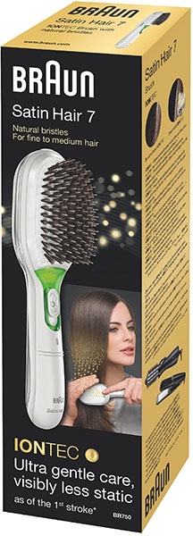 Braun Elektrohaarbürste »Satin Hair 7 kaufen IONTEC | Ionen-Technologie und BAUR Bürste Naturborsten«, mit Technologie