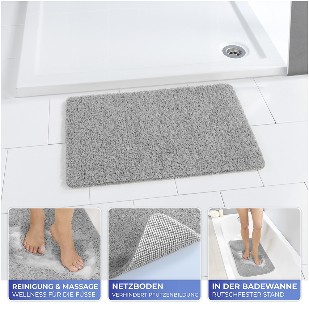 Maximex Duschmatte »Wellness«, schnell trocknend, Reinigung und Massage der Füße, rutschfester Netzboden, Wasserablauf