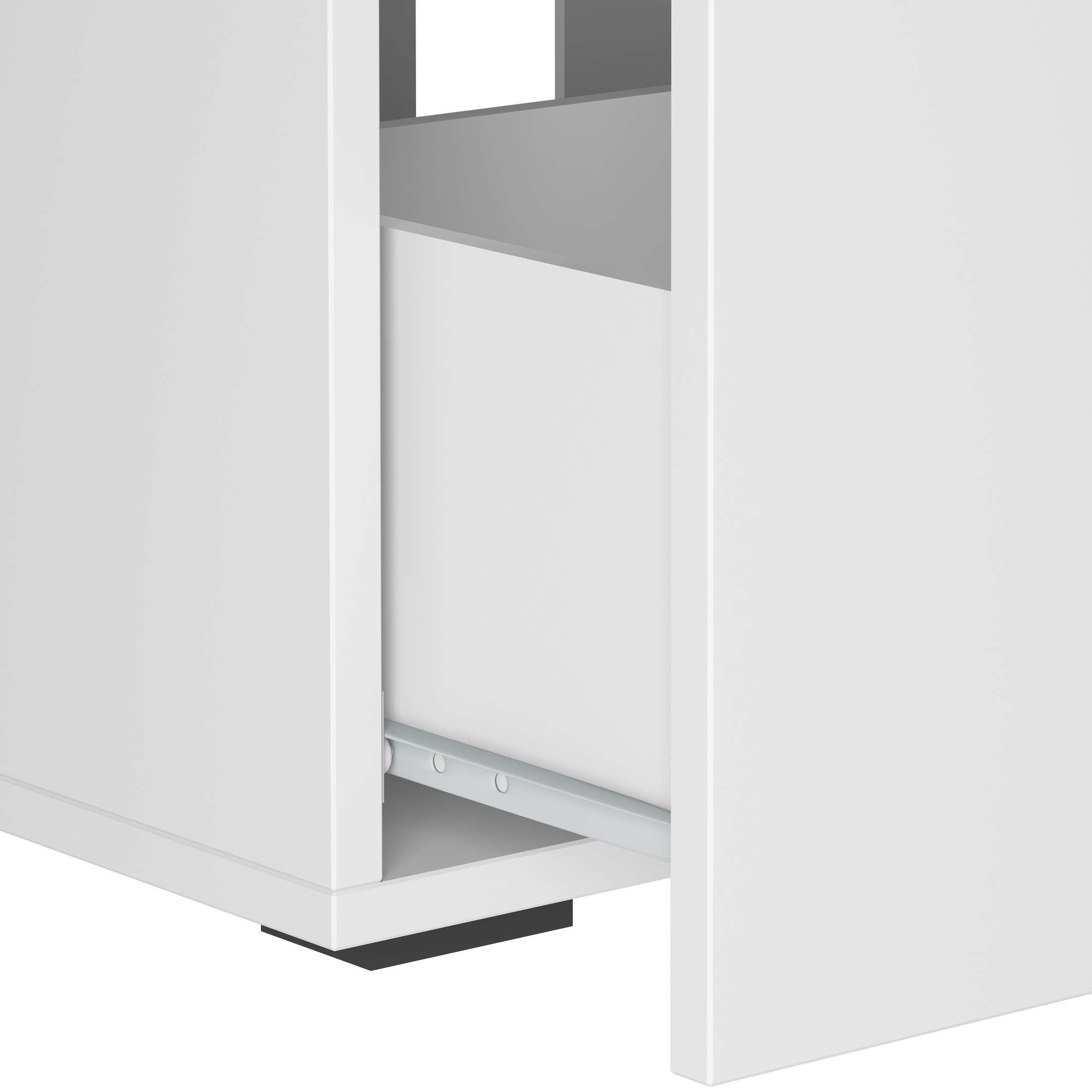 INOSIGN Waschbeckenunterschrank »Skara«, mit Klappe und Schubkasten, schwarze Griffe, Breite 60 cm, Höhe 55 cm