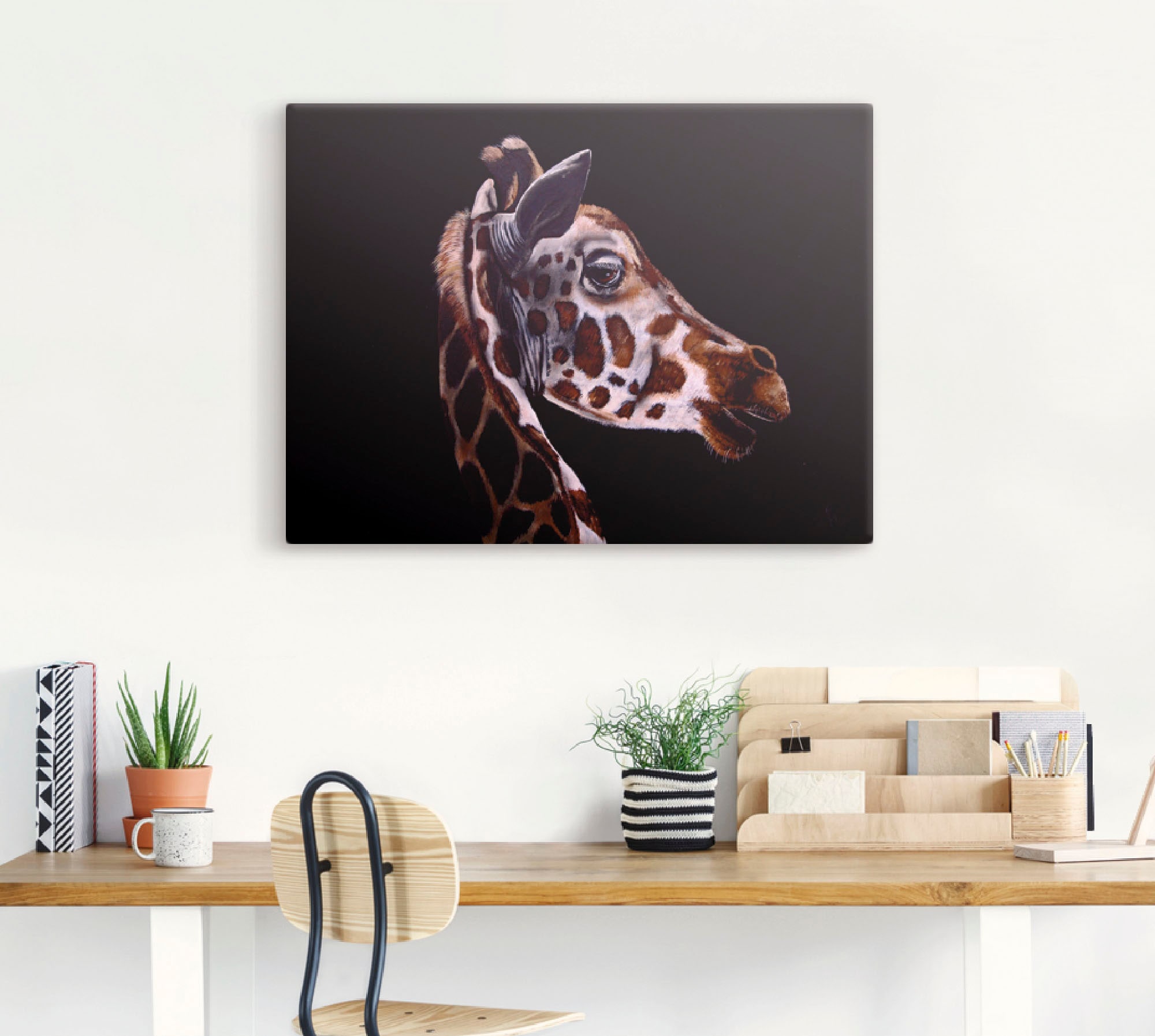Artland Leinwandbild »Giraffen Portrait«, Wildtiere, (1 St.), auf Keilrahmen gespannt
