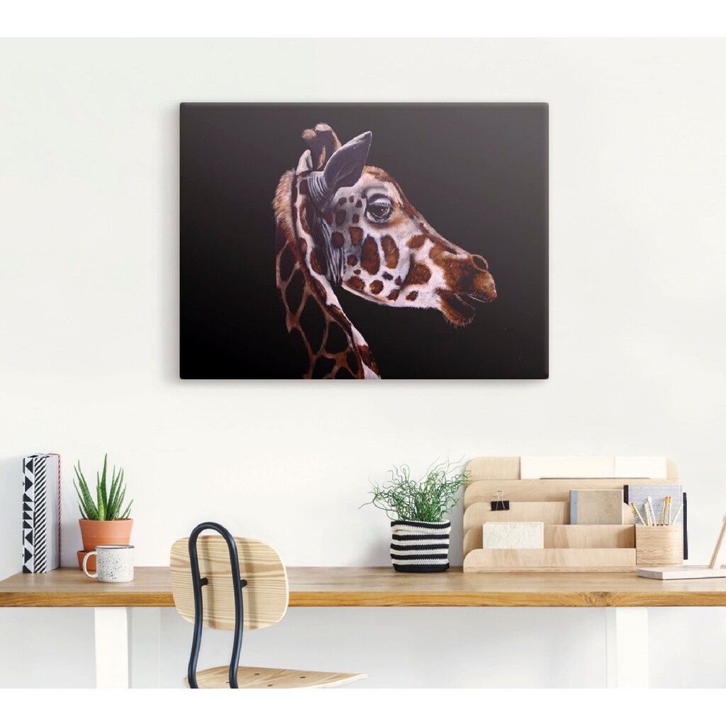 Artland Leinwandbild »Giraffen Portrait«, Wildtiere, (1 St.)