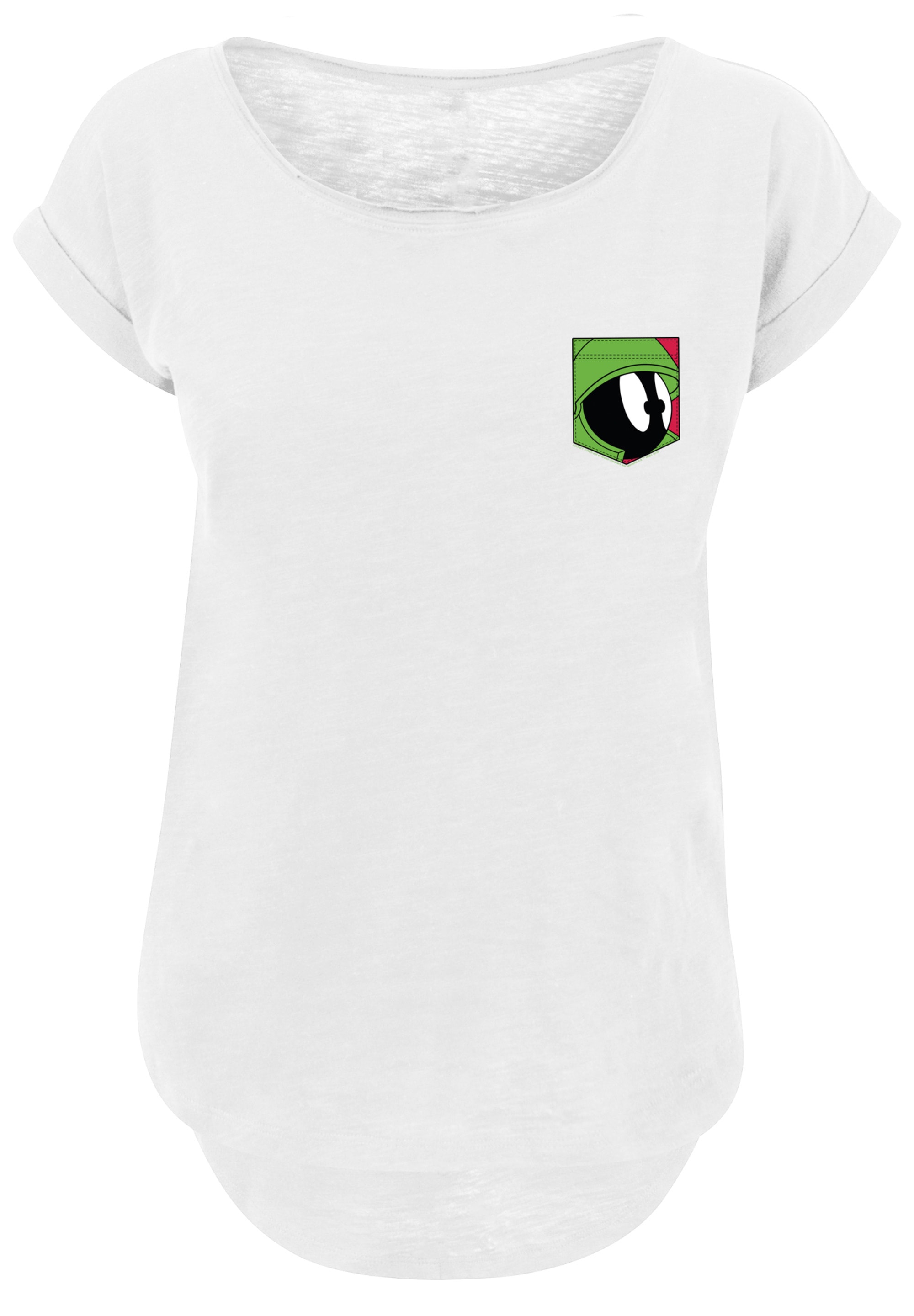 F4NT4STIC T-Shirt »Looney Tunes Marvin The Martian Face Faux Pocket«, Print