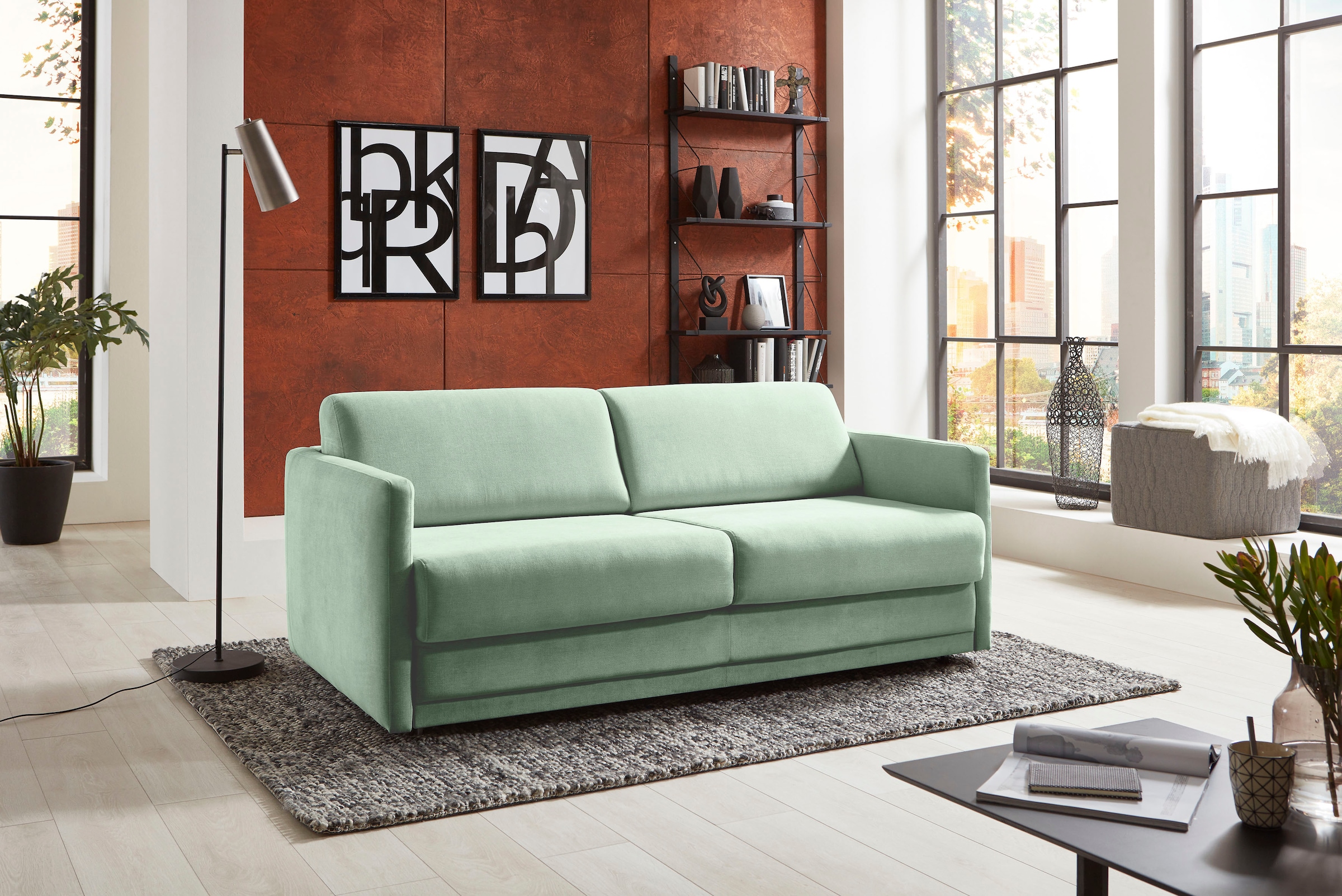 ATLANTIC home collection Schlafsofa "Limone, Dauerschläfer,B: 178cm, Liegefläche: 140 x 200cm,inkl Matratze" für Dauerschläfer geeignet inklusive hochwertige Matratze
