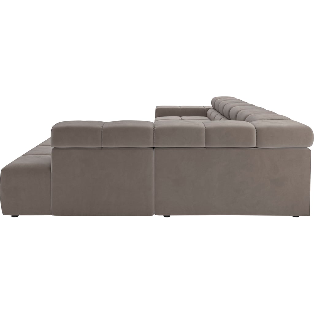 INOSIGN Ecksofa »Ancona Kopfteilverstellung, Zierkissen B/T/H: 319/210/70 cm L-Form«